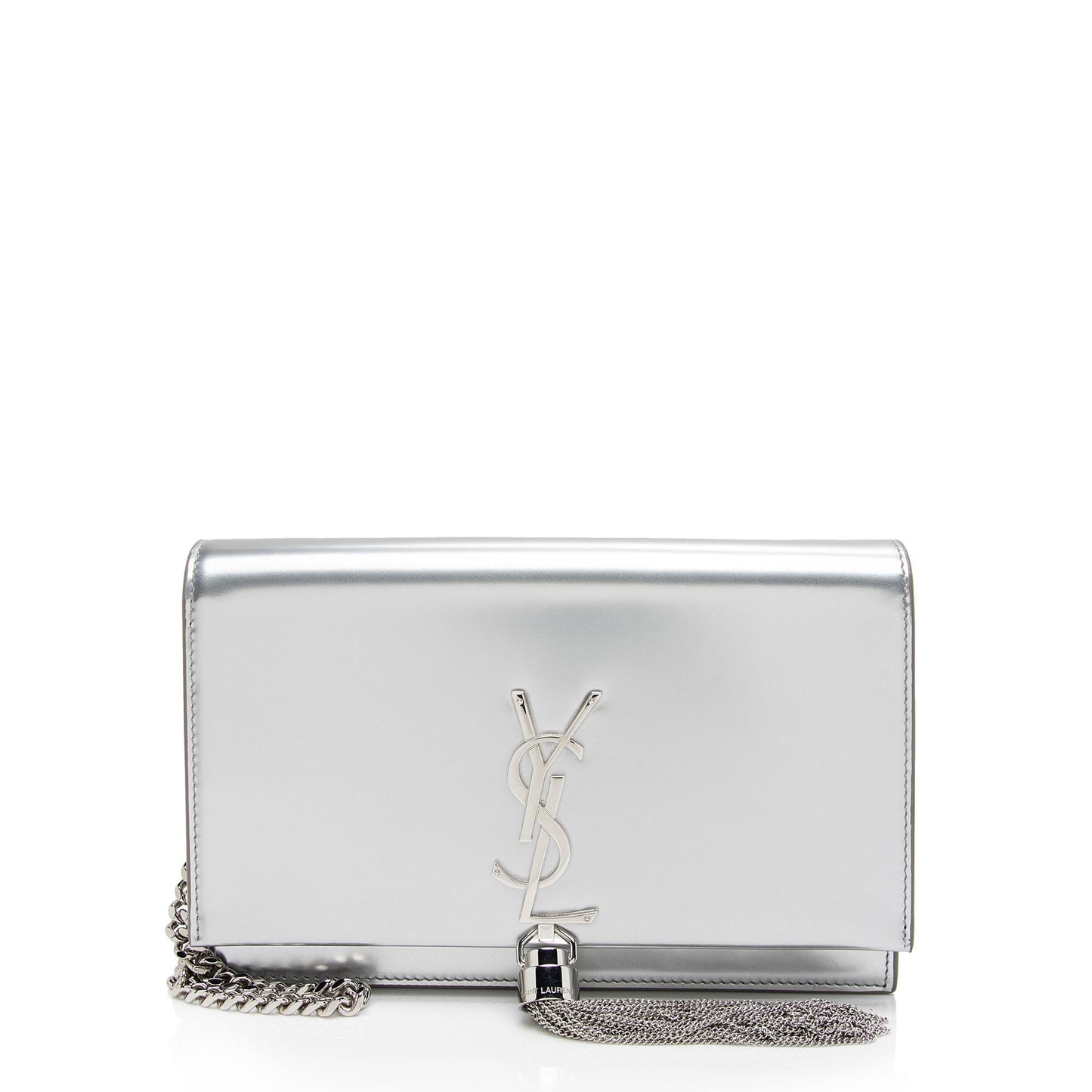 Saint Laurent Metallic Leather Monogram Kate Tassel Chain Wallet L70MqM