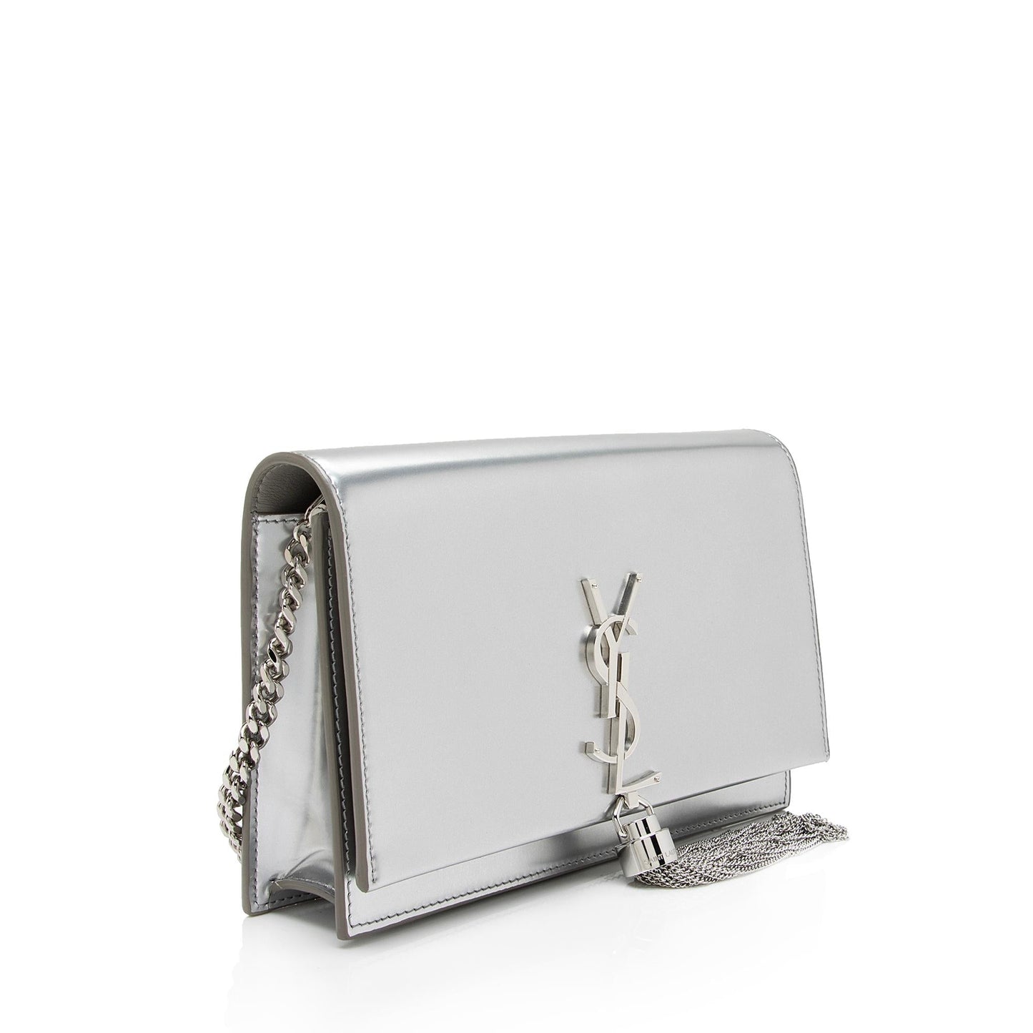 Saint Laurent Metallic Leather Monogram Kate Tassel Chain Wallet L70MqM