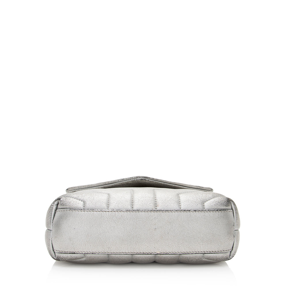 Saint Laurent Metallic Matelasse Calfskin LouLou Toy Crossbody Bag 21046