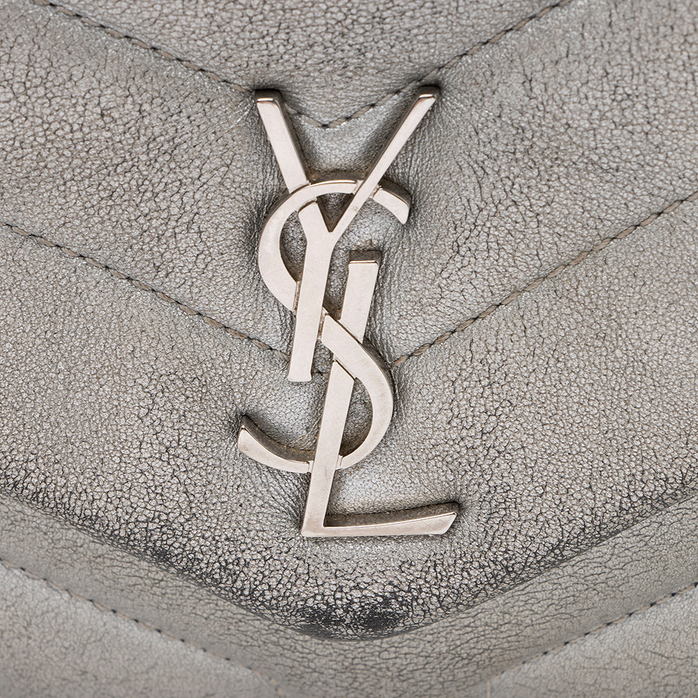 Saint Laurent Metallic Matelasse Calfskin LouLou Toy Crossbody Bag 21046