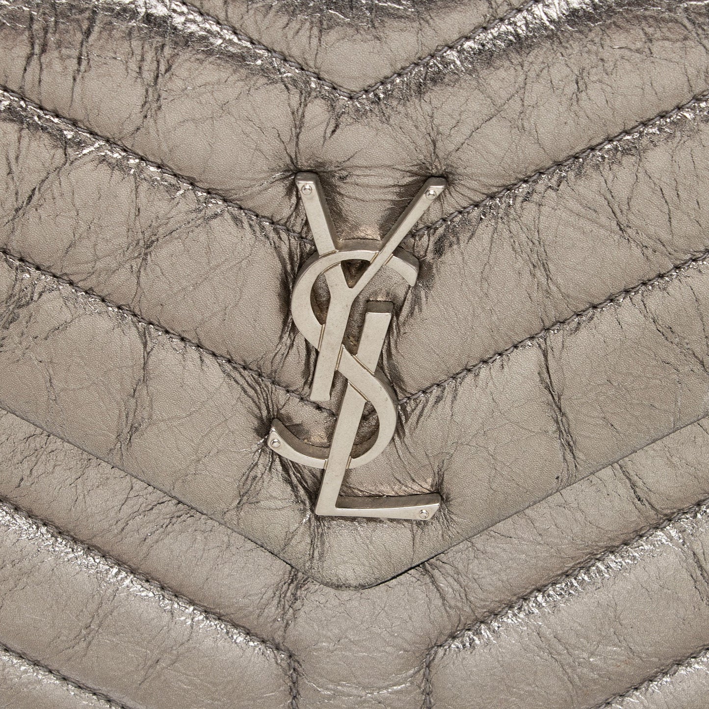 Saint Laurent Metallic Matelasse Calfskin Monogram LouLou Chain Small Crossbody 3eZi29