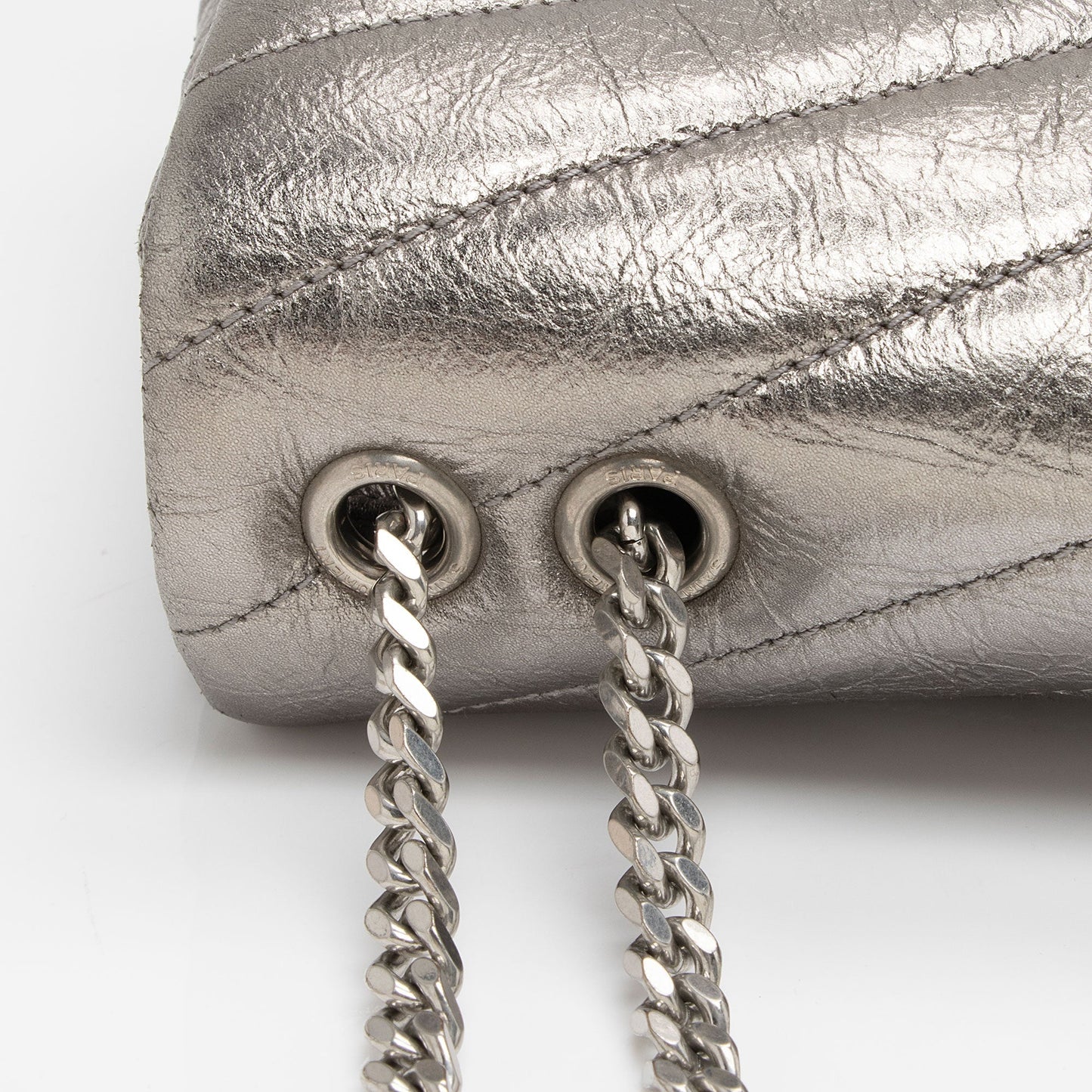 Saint Laurent Metallic Matelasse Calfskin Monogram LouLou Chain Small Crossbody 3eZi29
