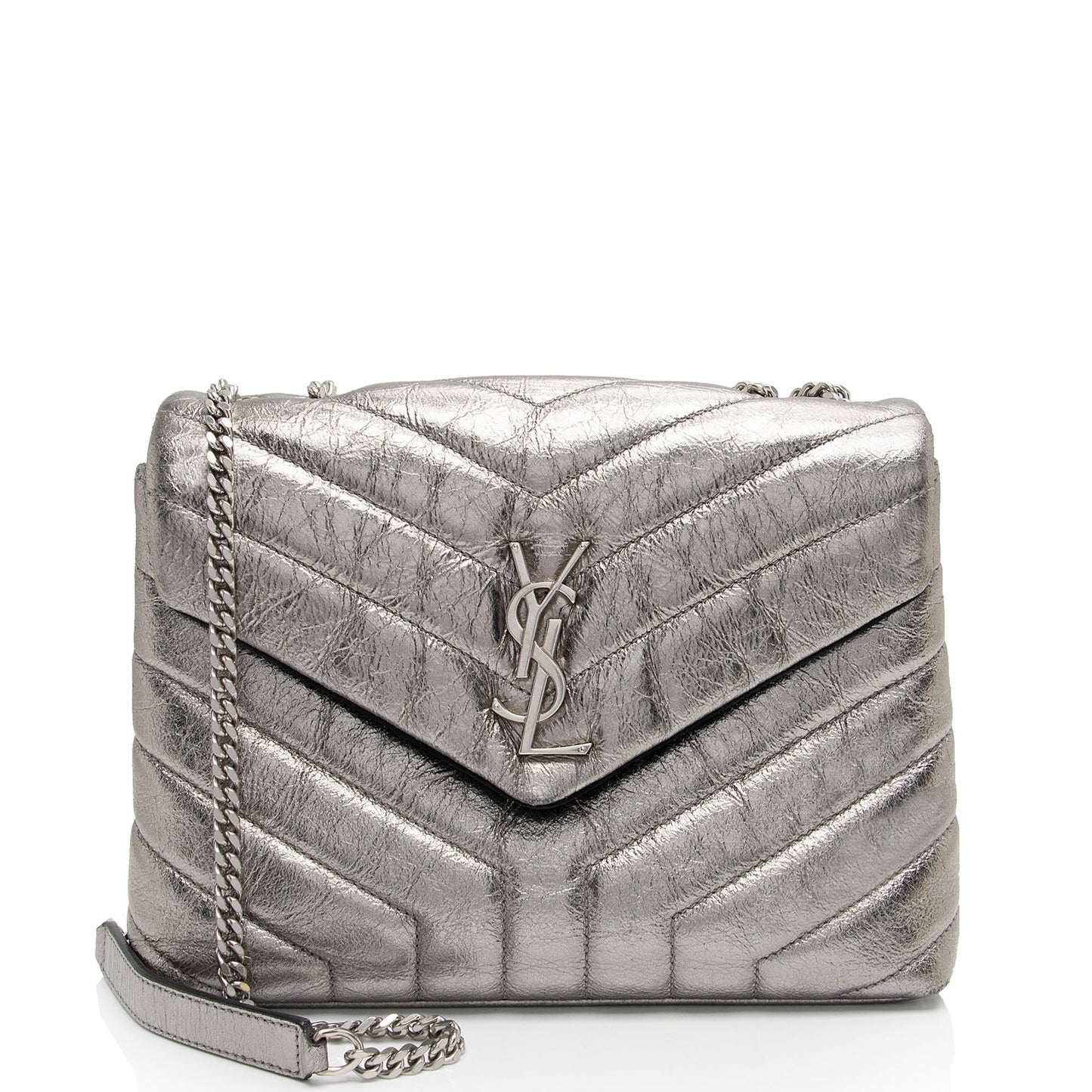 Saint Laurent Metallic Matelasse Calfskin Monogram LouLou Chain Small Crossbody 3eZi29