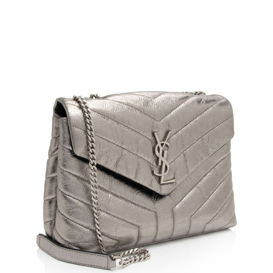 Saint Laurent Metallic Matelasse Calfskin Monogram LouLou Chain Small Crossbody 3eZi29