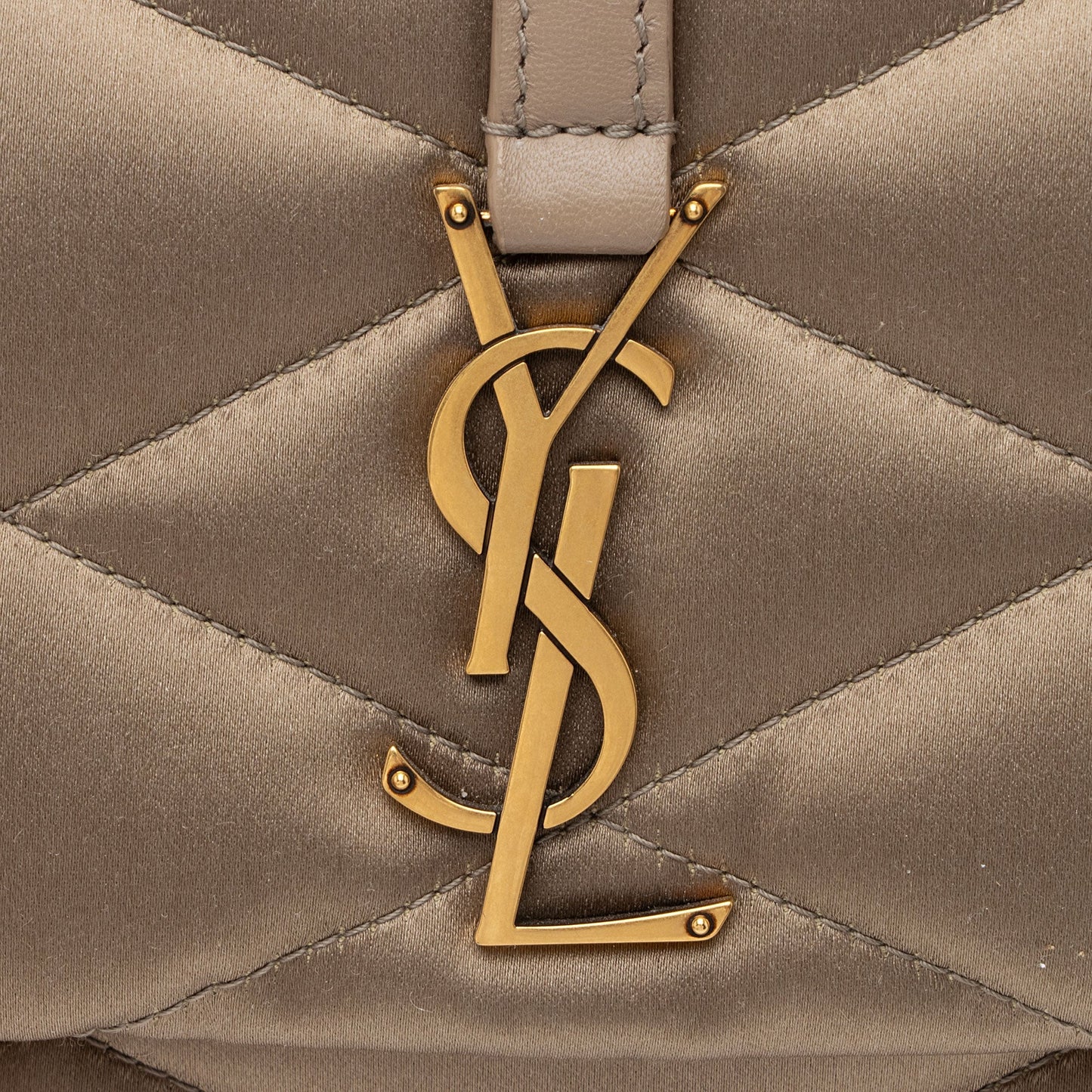 Saint Laurent Metallic Quilted Satin Monogram Le 57 Hobo 87vuVp
