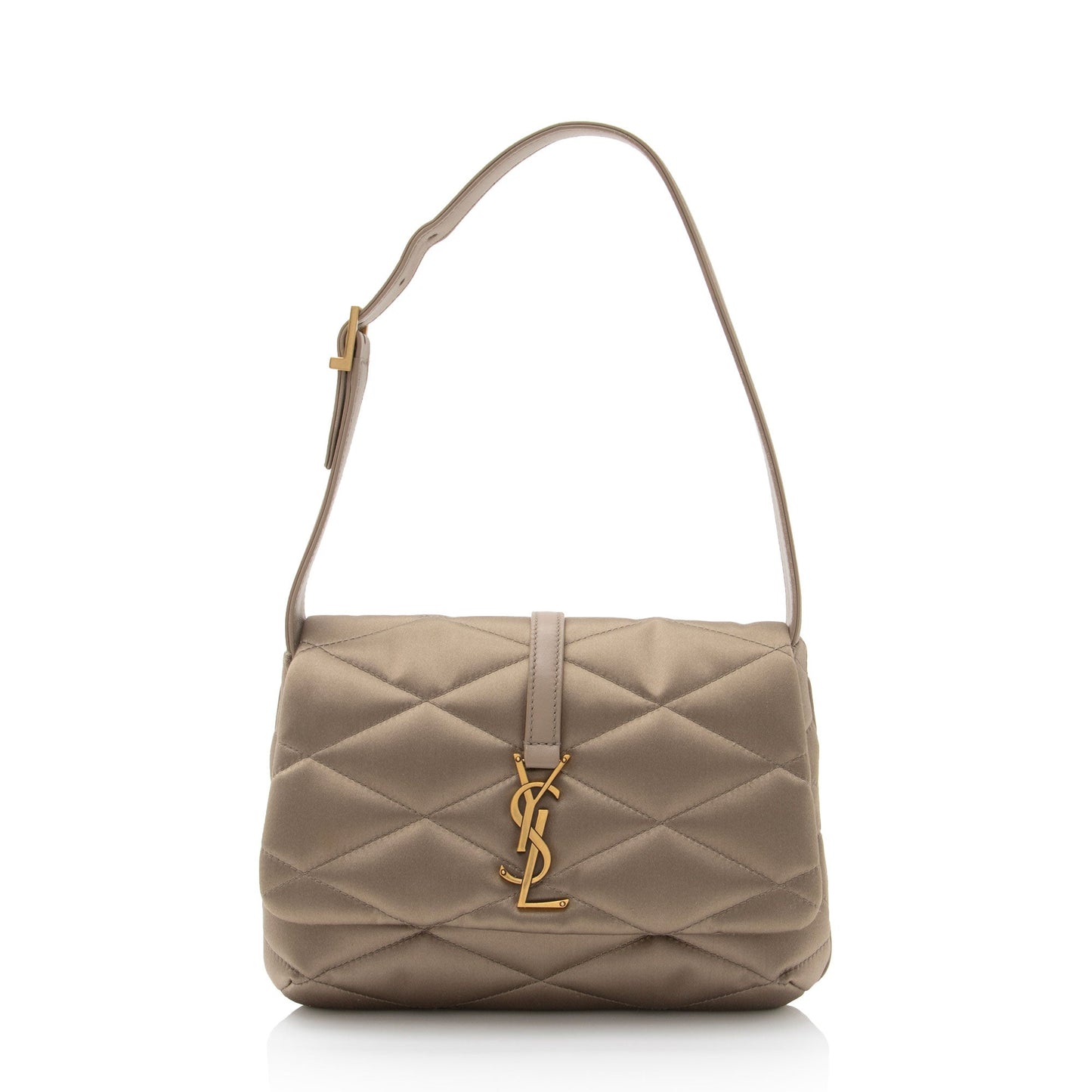 Saint Laurent Metallic Quilted Satin Monogram Le 57 Hobo 87vuVp