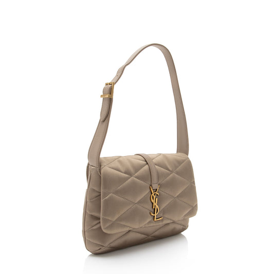 Saint Laurent Metallic Quilted Satin Monogram Le 57 Hobo 87vuVp