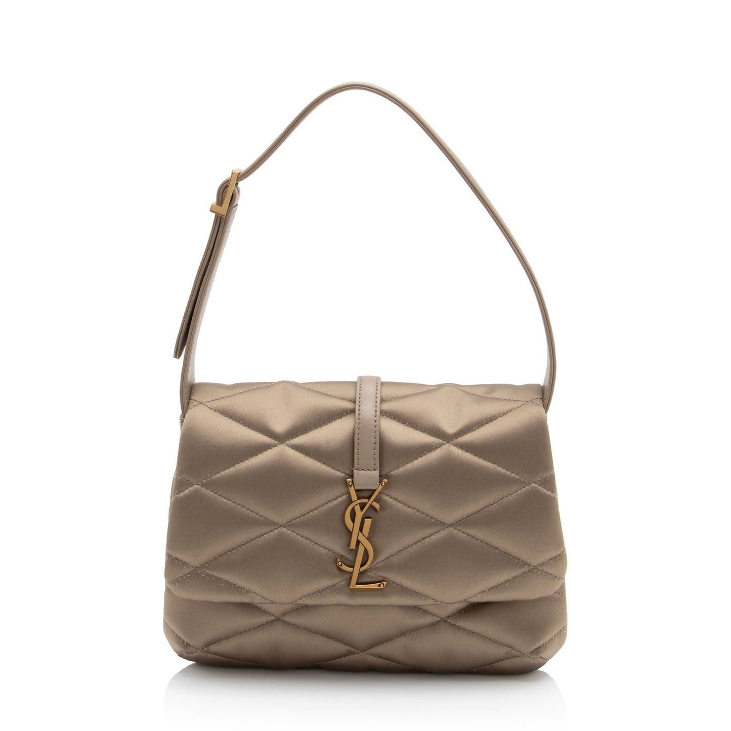 Saint Laurent Metallic Quilted Satin Monogram Le 57 Hobo Ef16wM