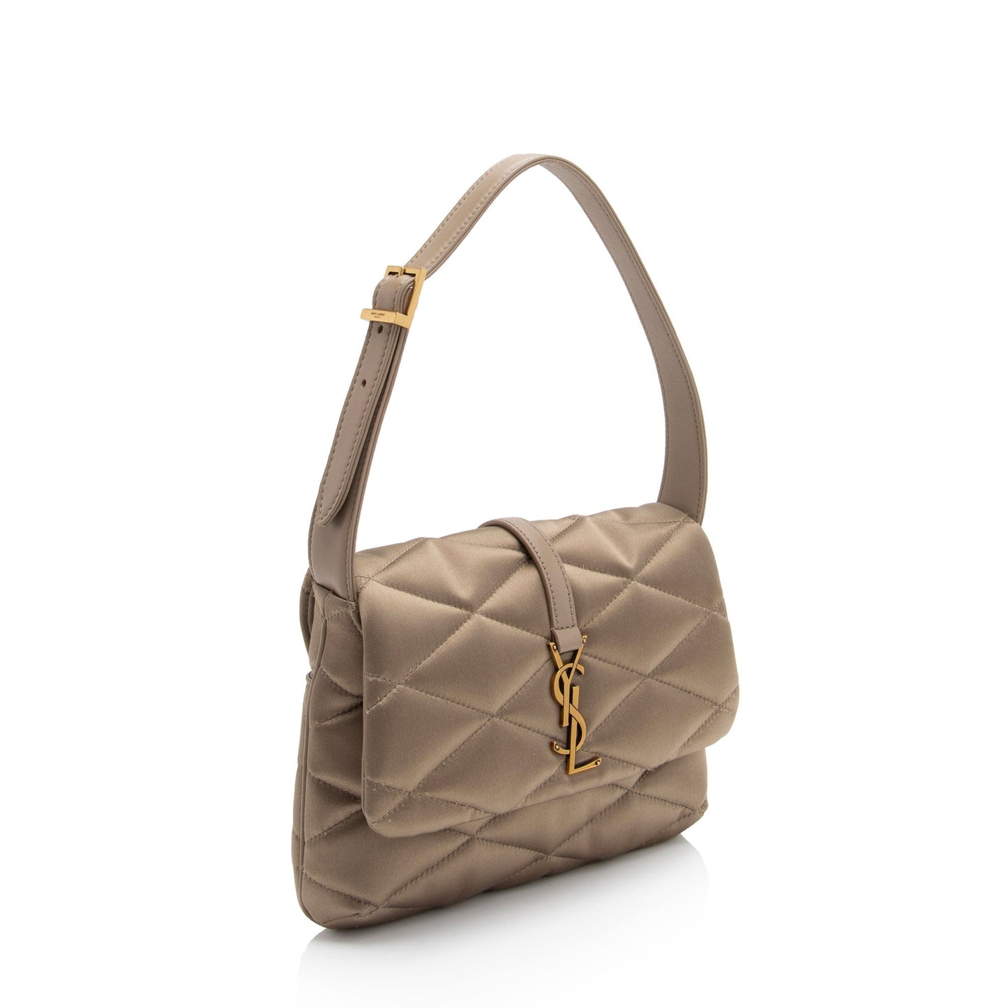 Saint Laurent Metallic Quilted Satin Monogram Le 57 Hobo Ef16wM