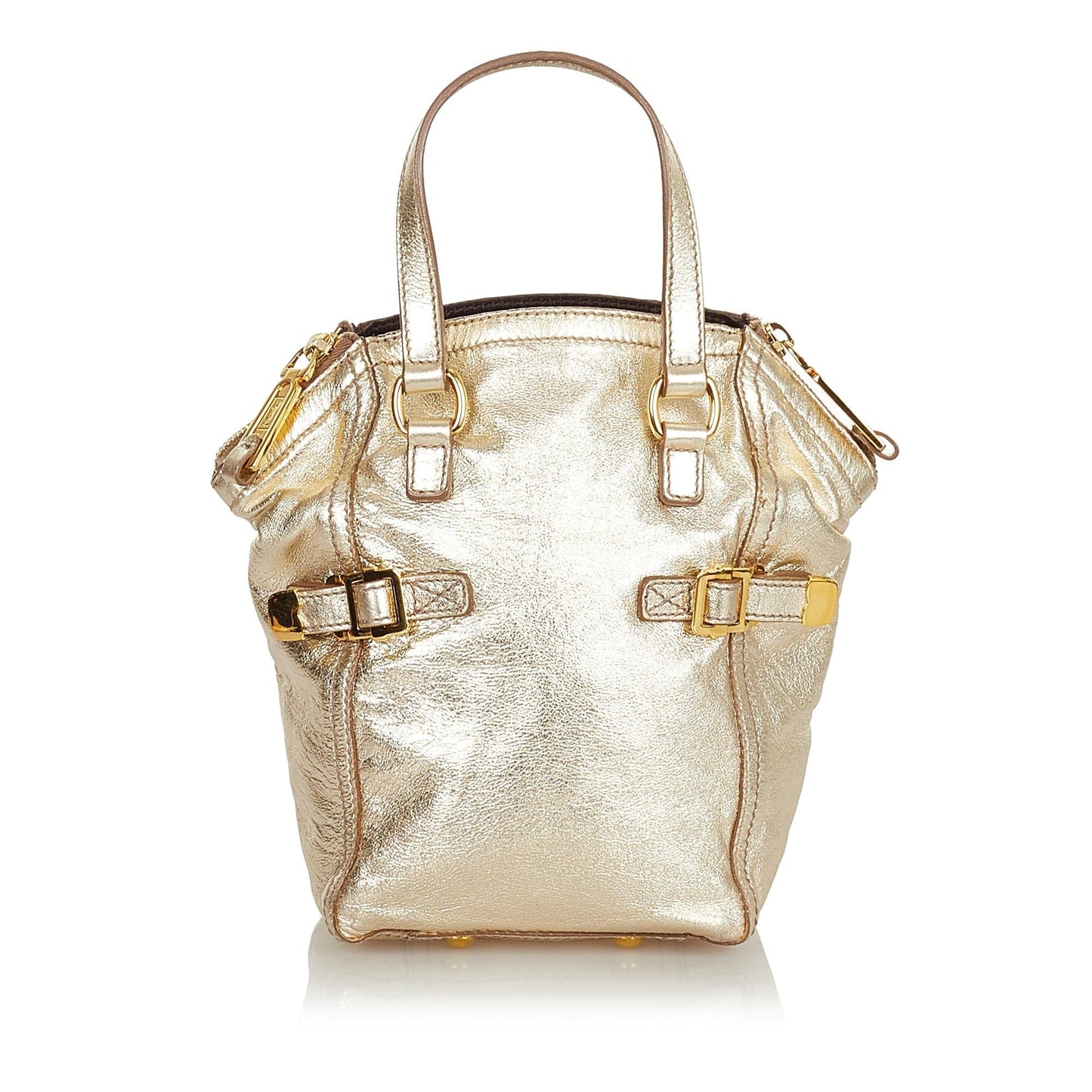 Saint Laurent Mini Downtown Metallic Leather Handbag (SHG-25927