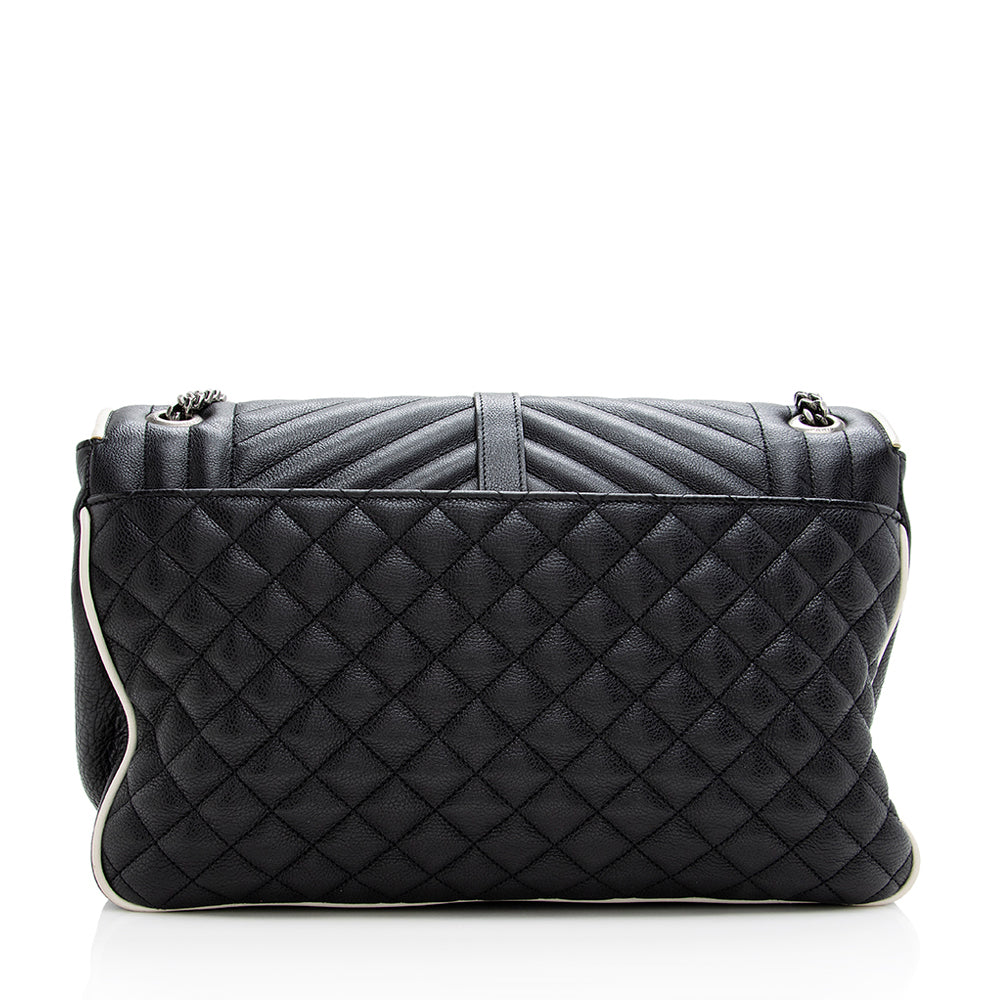 Saint Laurent Mixed Matelasse Calfskin Classic Monogram Soft Large Shoulder Bag 18799