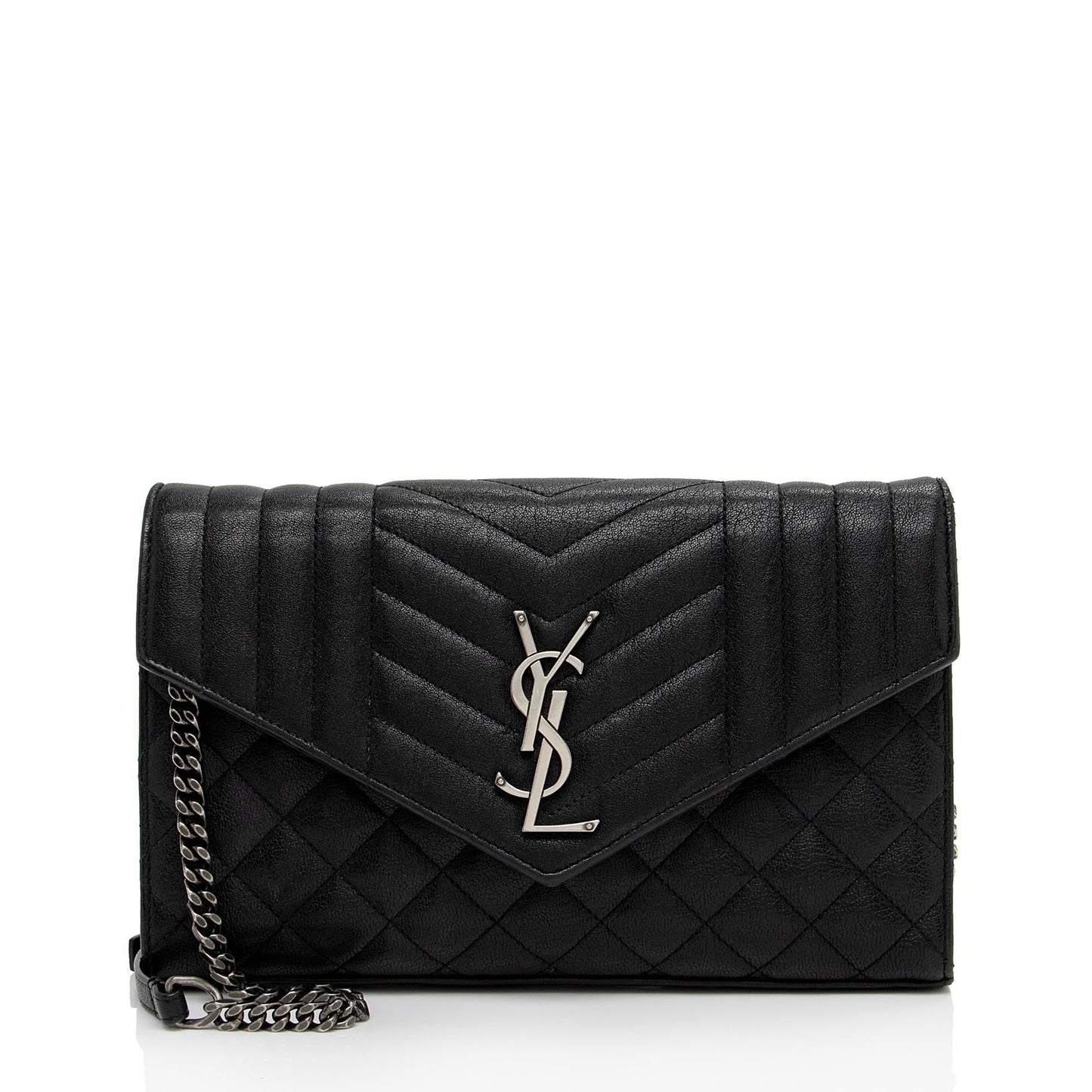 Saint Laurent Mixed Matelasse Calfskin Monogram Chain Wallet f944Ez