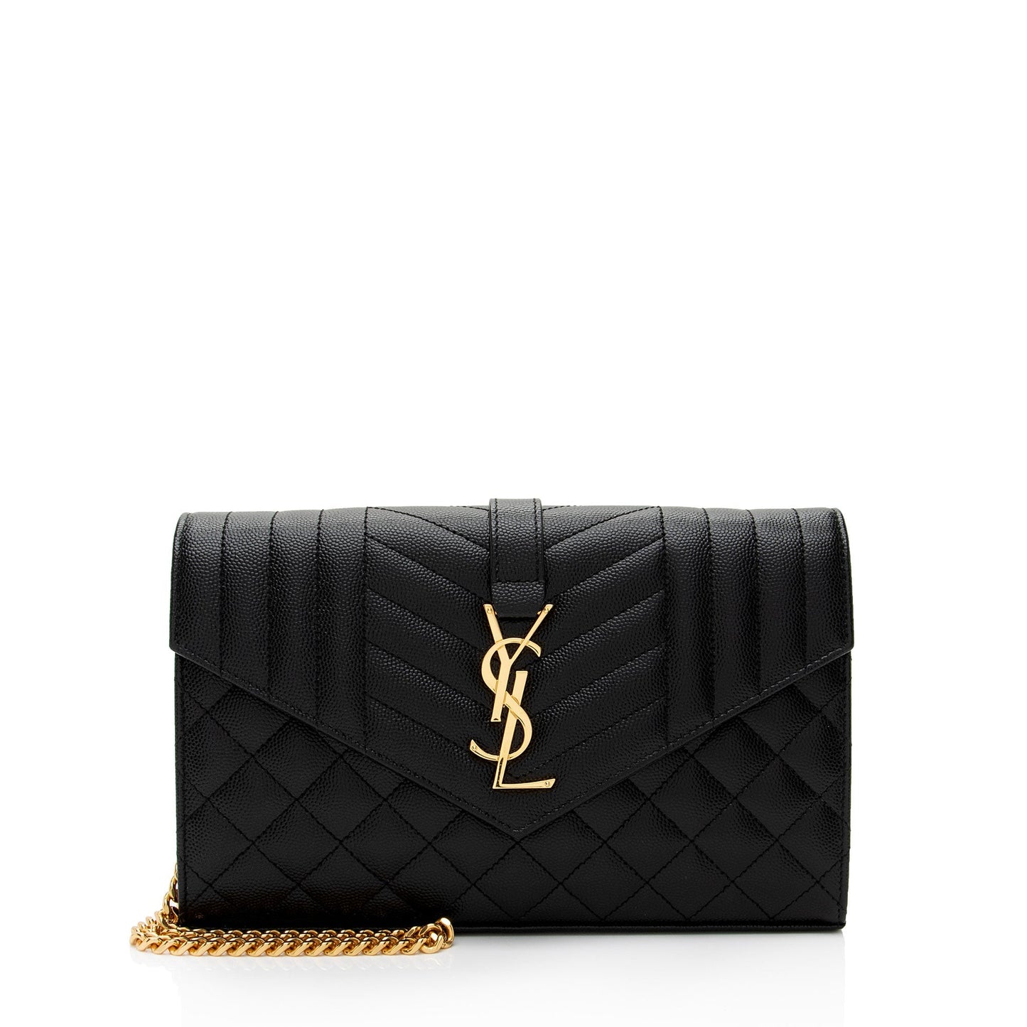 Saint Laurent Mixed Matelasse Calfskin Monogram Chain Wallet q01O3t