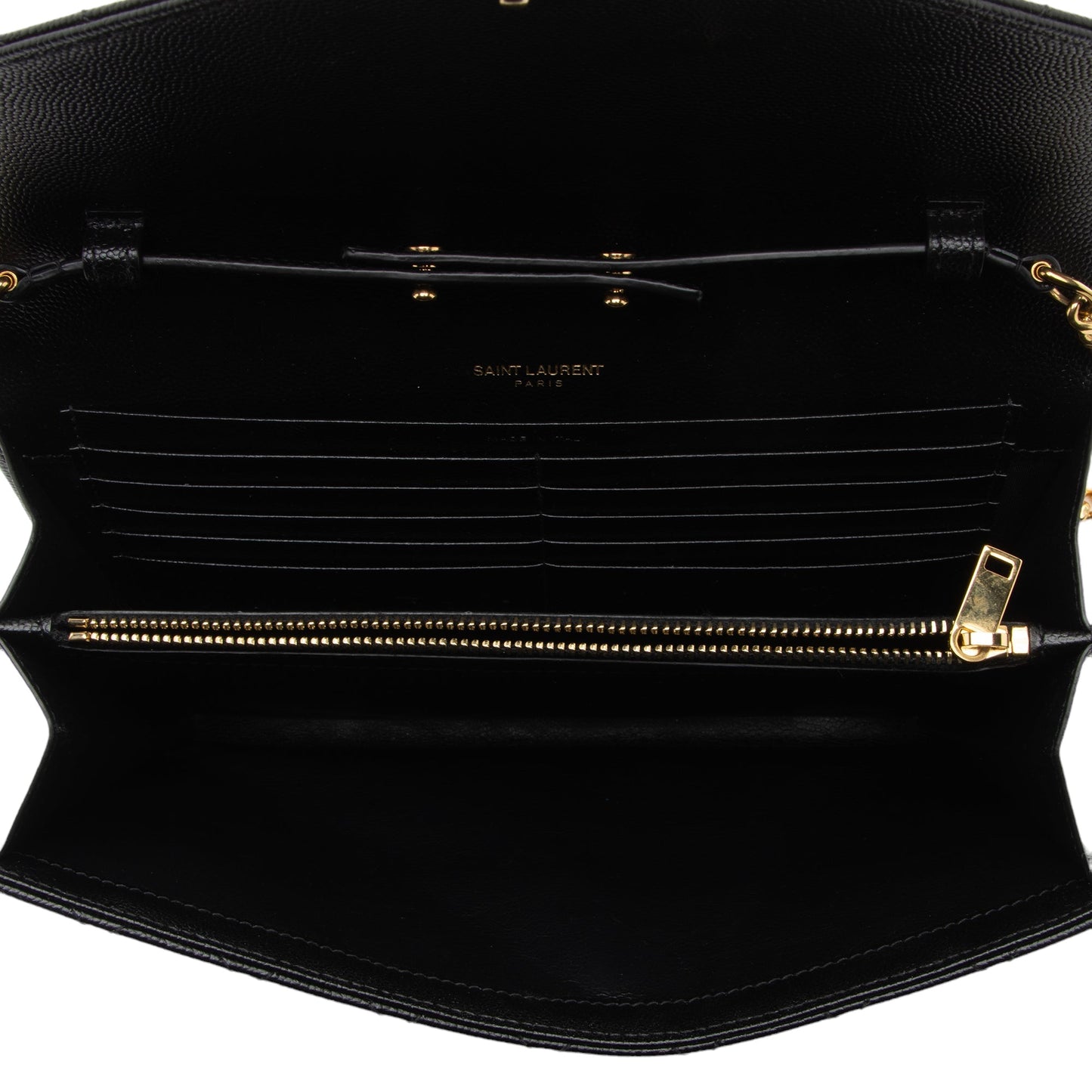 Saint Laurent Mixed Matelasse Calfskin Monogram Chain Wallet q01O3t