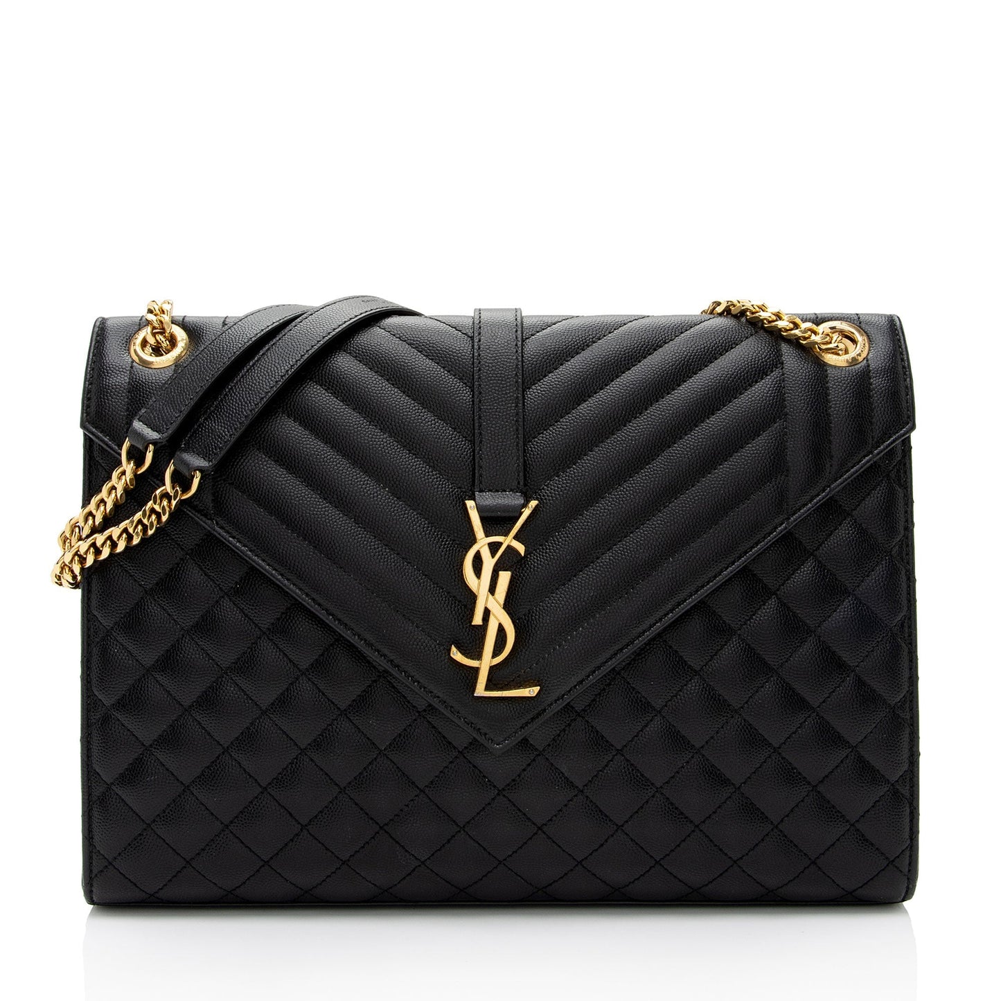 Saint Laurent Mixed Matelasse Grain de Poudre Monogram Large Envelope Bag bhZZVe