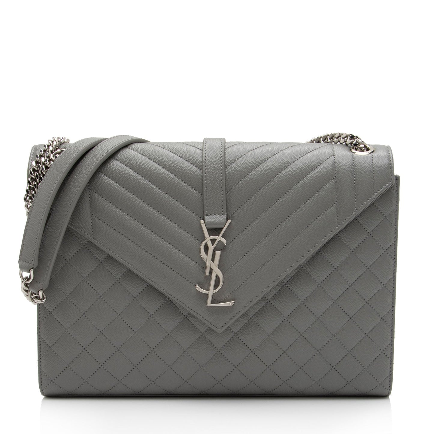 Saint Laurent Mixed Matelasse Grain de Poudre Monogram Large Envelope Bag 9oCzj0