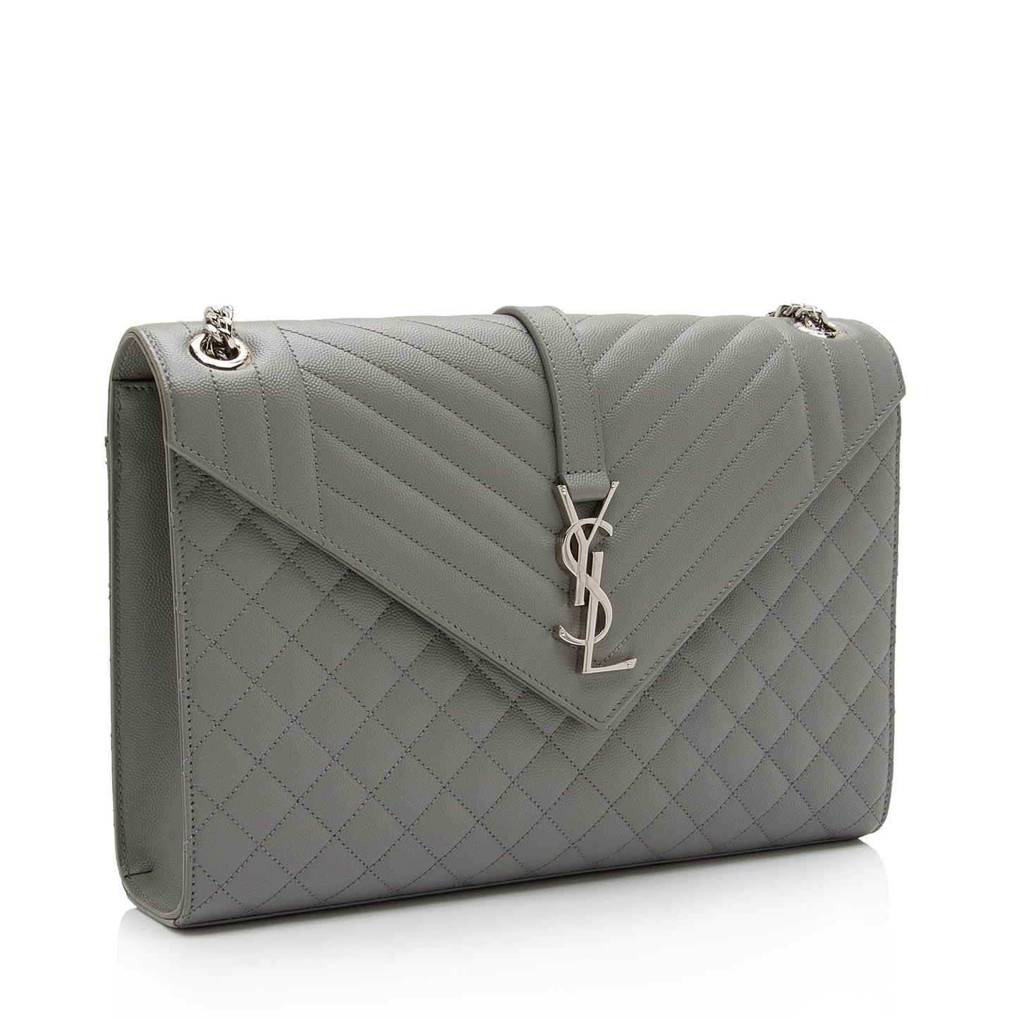 Saint Laurent Mixed Matelasse Grain de Poudre Monogram Large Envelope Bag 9oCzj0