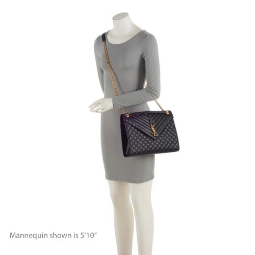 Saint Laurent Mixed Matelasse Grain de Poudre Monogram Large Envelope Bag xlS4gs