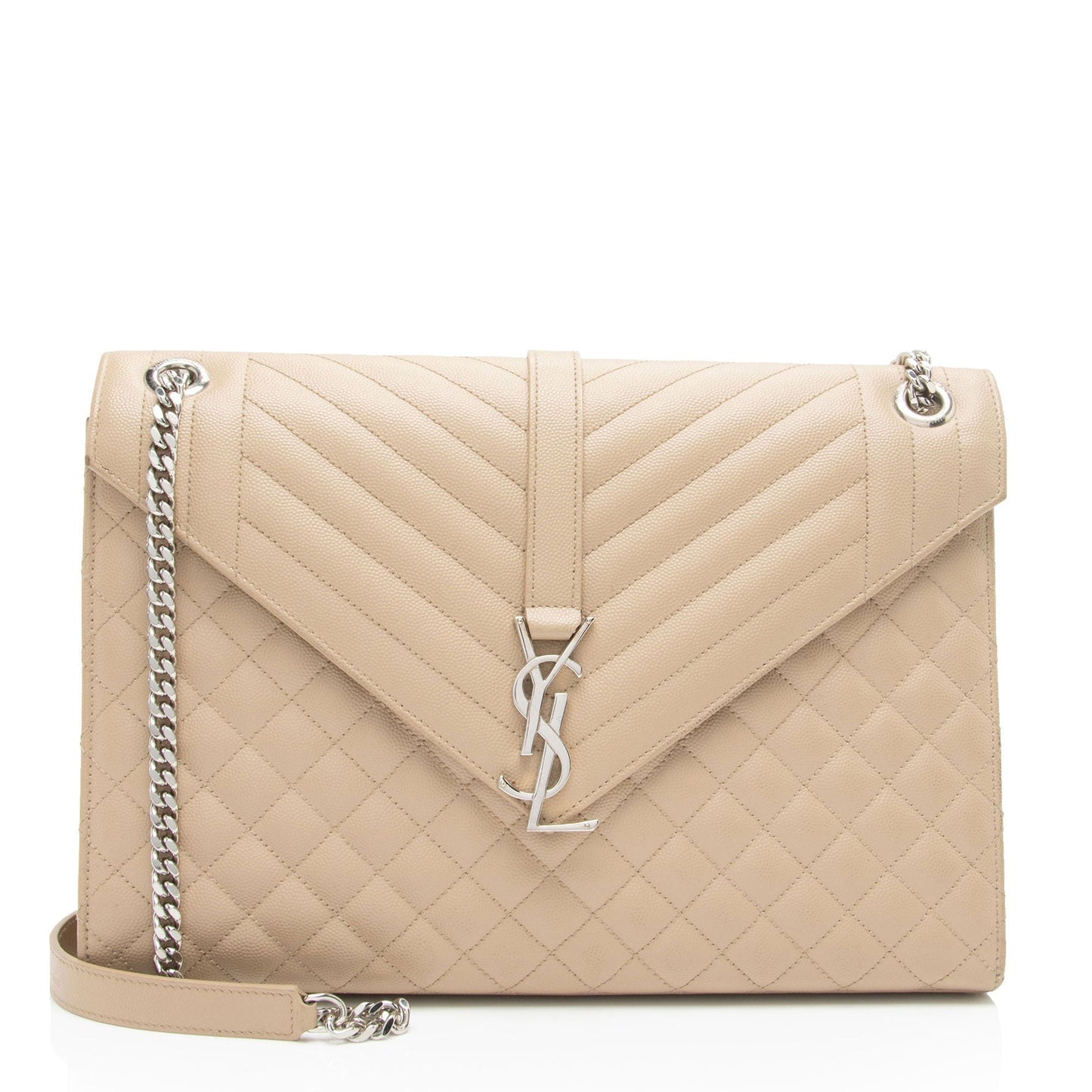 Saint Laurent Mixed Matelasse Grain de Poudre Monogram Large Envelope Bag MsCt3J