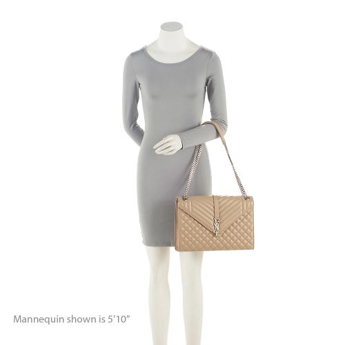 Saint Laurent Mixed Matelasse Grain de Poudre Monogram Large Envelope Bag MsCt3J