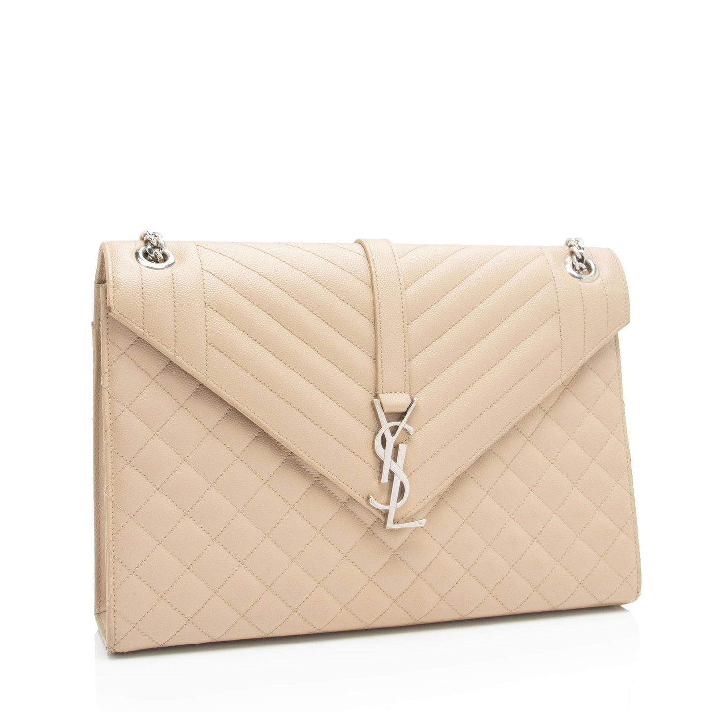 Saint Laurent Mixed Matelasse Grain de Poudre Monogram Large Envelope Bag MsCt3J