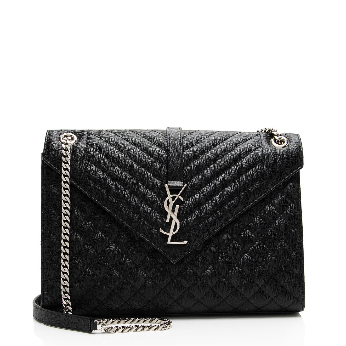 Saint Laurent Mixed Matelasse Grain de Poudre Monogram Large Envelope Bag DrXuU1