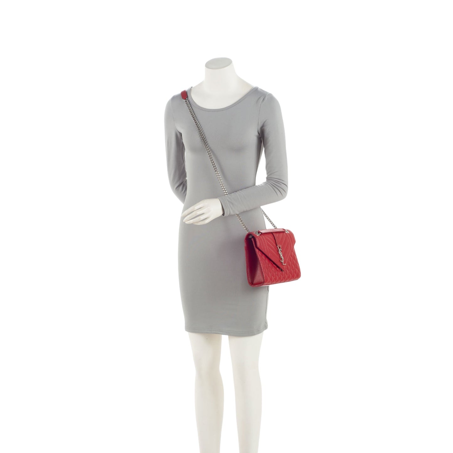 Saint Laurent Mixed Matelasse Grain de Poudre Monogram Medium Shoulder Bag 2Ox16z