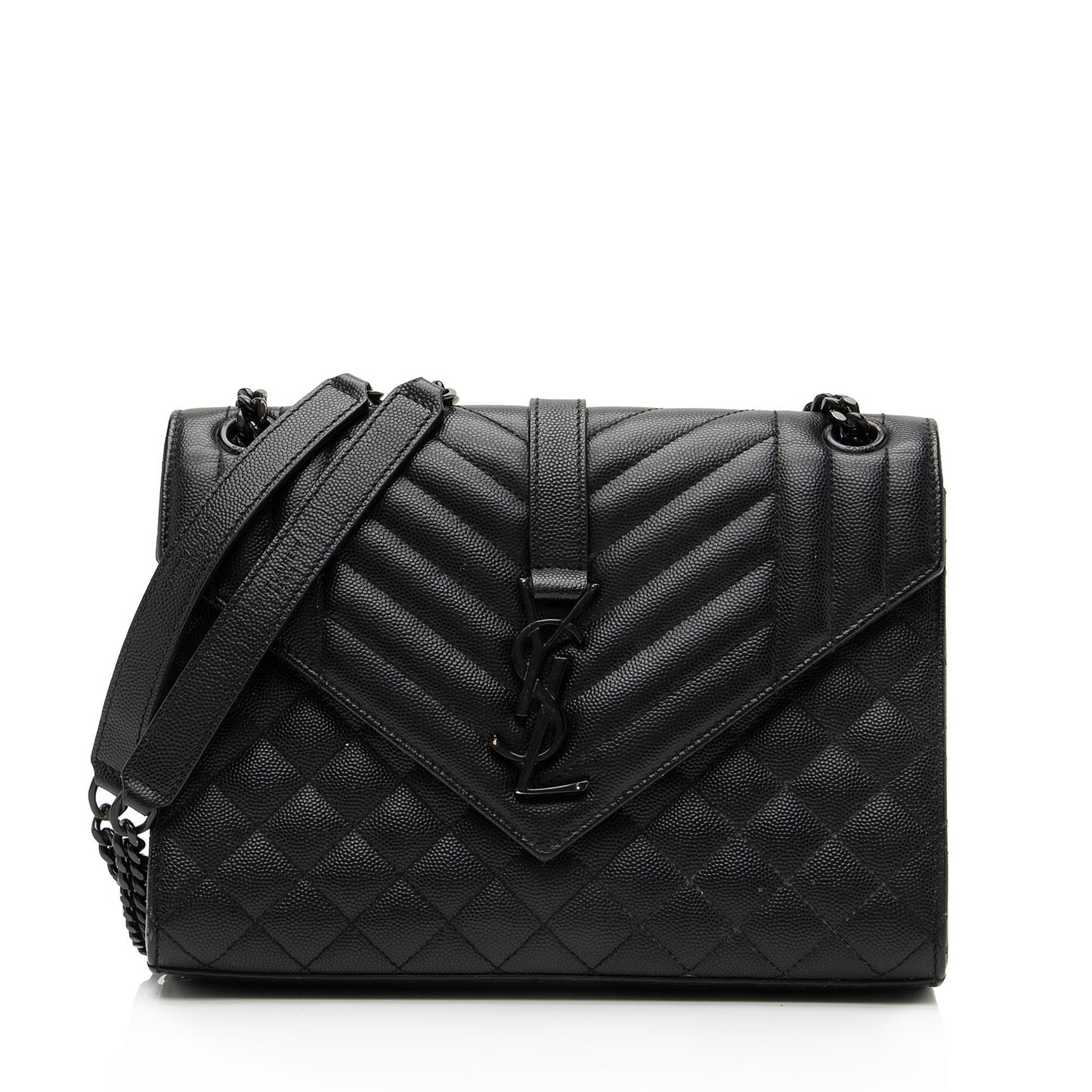 Saint Laurent Mixed Matelasse Grain de Poudre Monogram Medium Shoulder Bag 23369