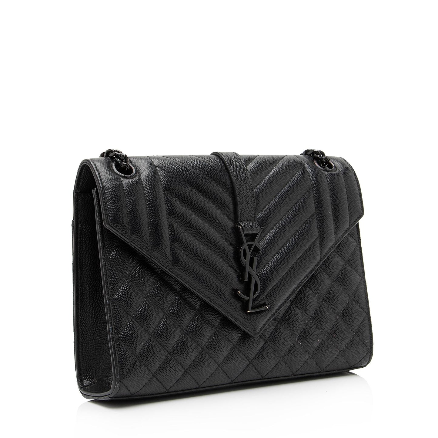 Saint Laurent Mixed Matelasse Grain de Poudre Monogram Medium Shoulder Bag 23369