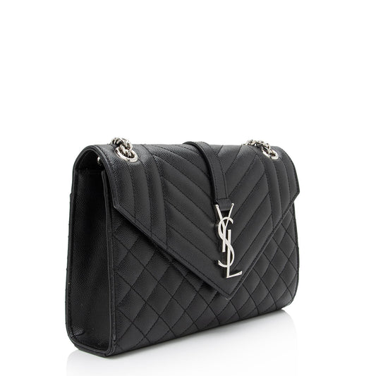 Saint Laurent Mixed Matelasse Grain de Poudre Monogram Medium Shoulder Bag xBAr0v