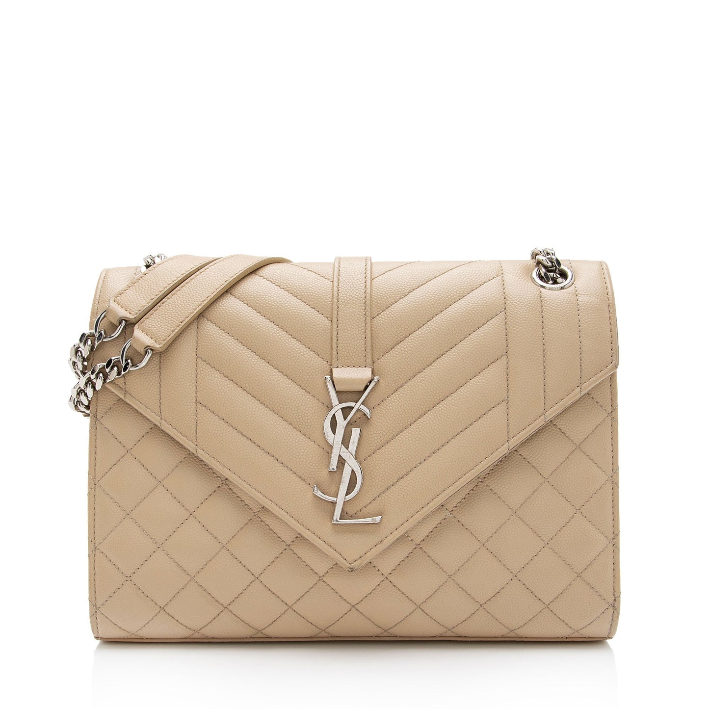 Saint Laurent Mixed Matelasse Grain de Poudre Monogram Medium Shoulder Bag AvP2UF