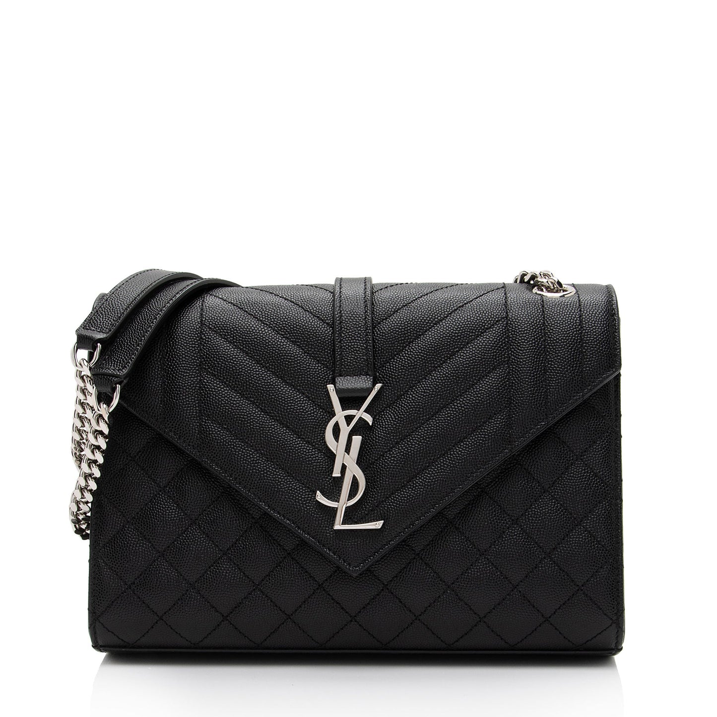 Saint Laurent Mixed Matelasse Grain de Poudre Monogram Medium Shoulder Bag TEWHpY