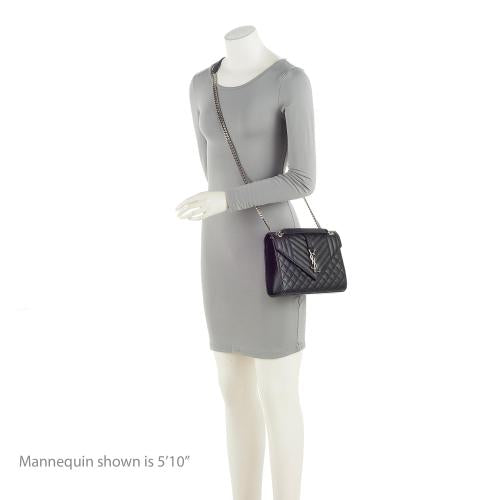 Saint Laurent Mixed Matelasse Grain de Poudre Monogram Medium Shoulder Bag TEWHpY