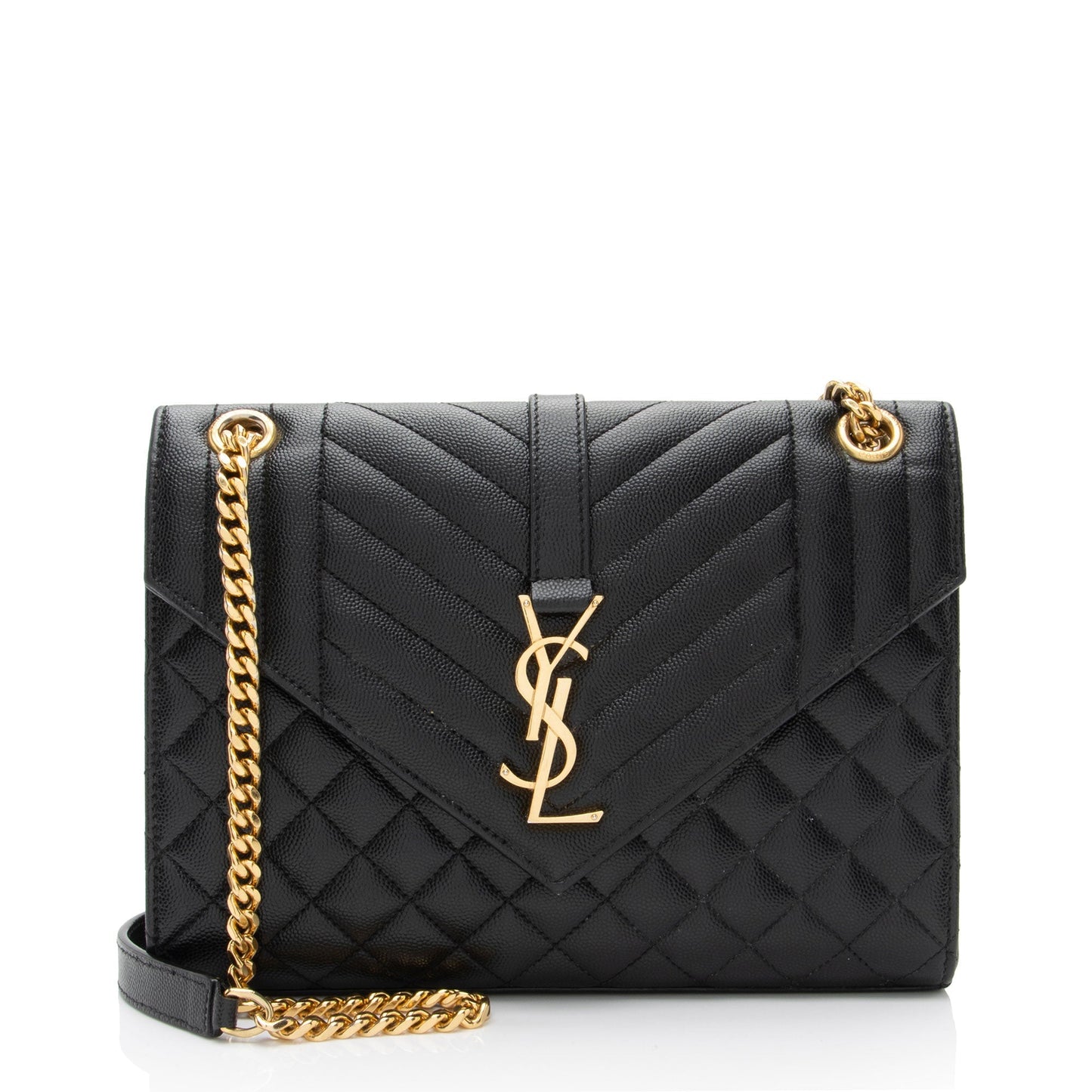 Saint Laurent Mixed Matelasse Grain de Poudre Monogram Medium Shoulder Bag nC1SPa