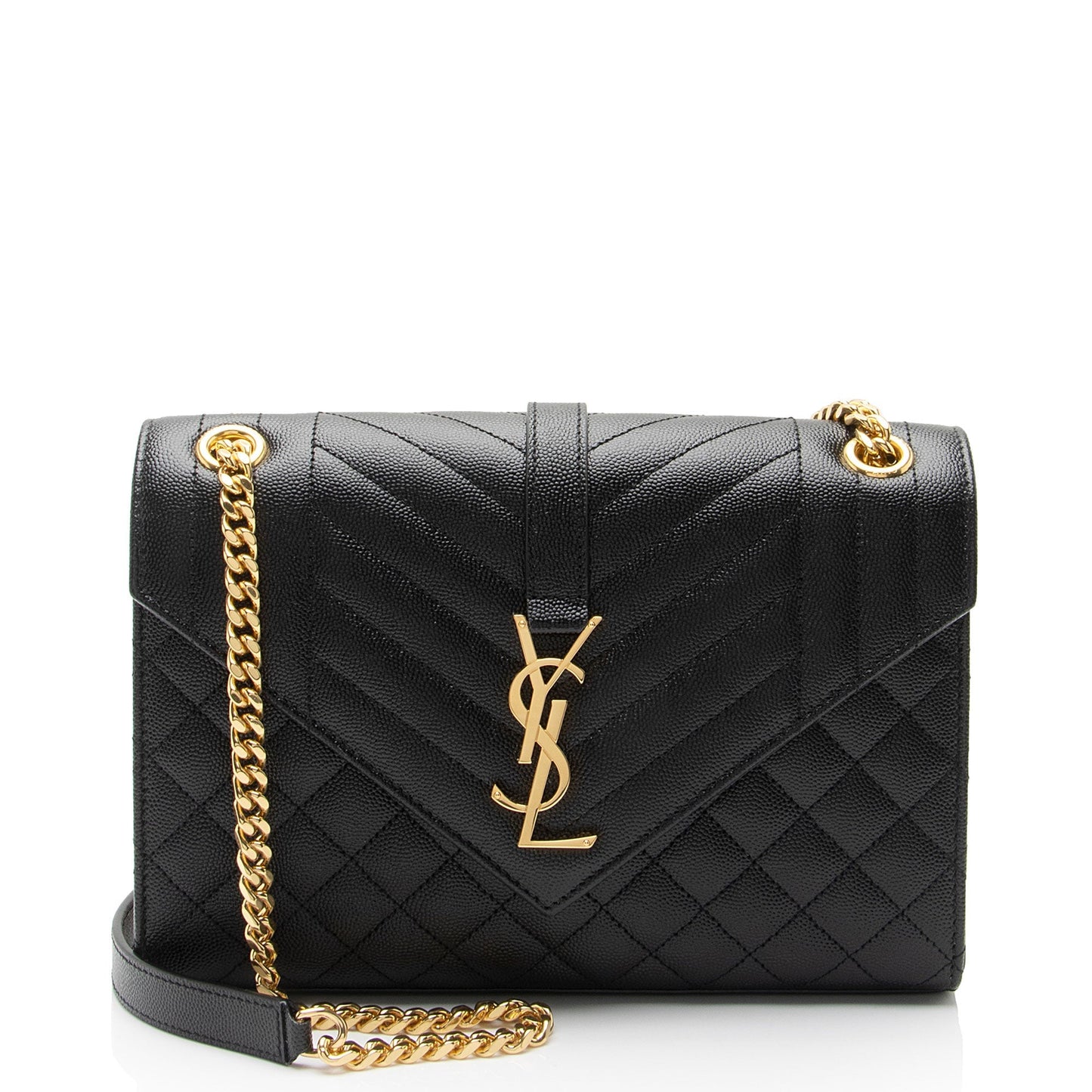 Saint Laurent Mixed Matelasse Grain de Poudre Monogram Medium Shoulder Bag vIsSXF