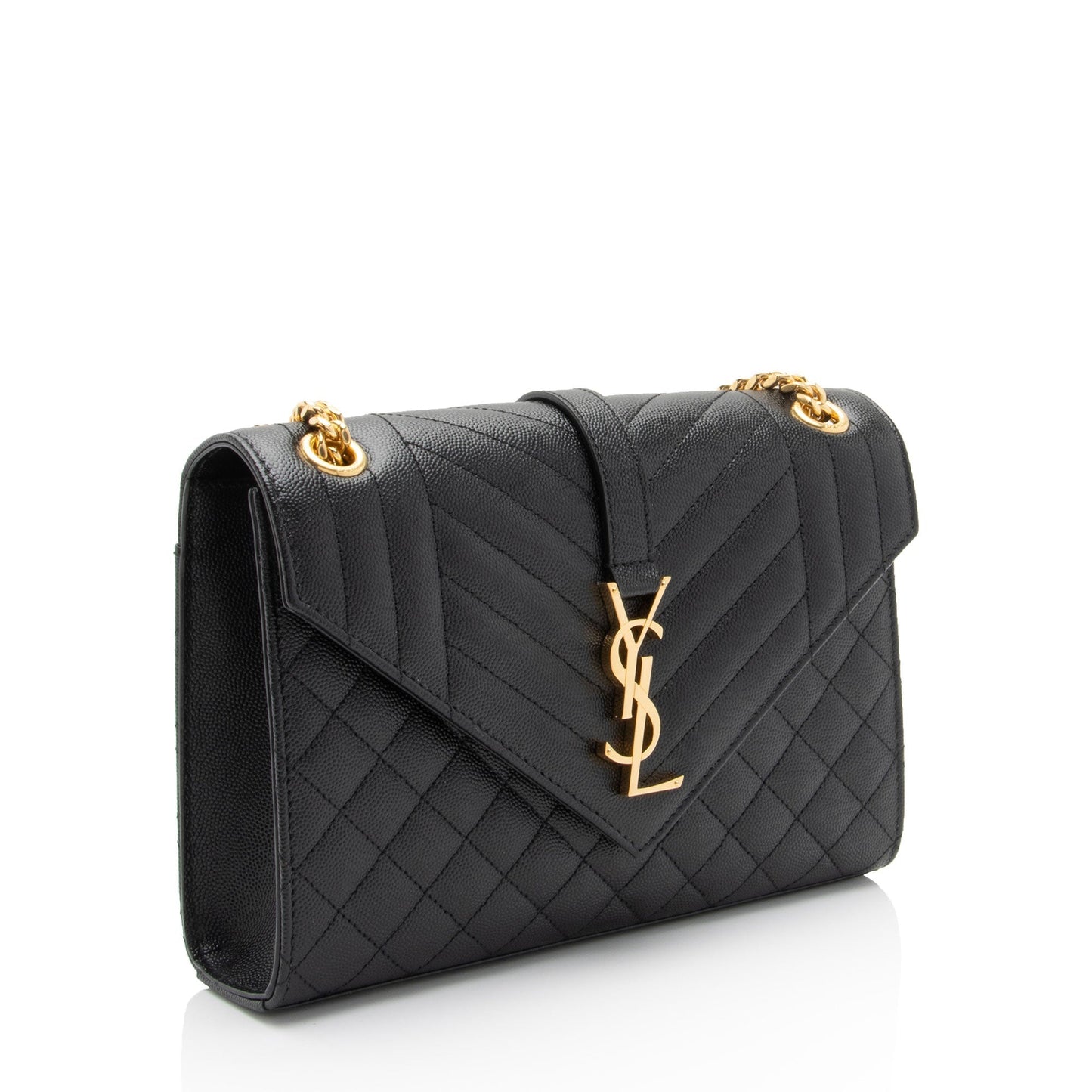 Saint Laurent Mixed Matelasse Grain de Poudre Monogram Medium Shoulder Bag vIsSXF