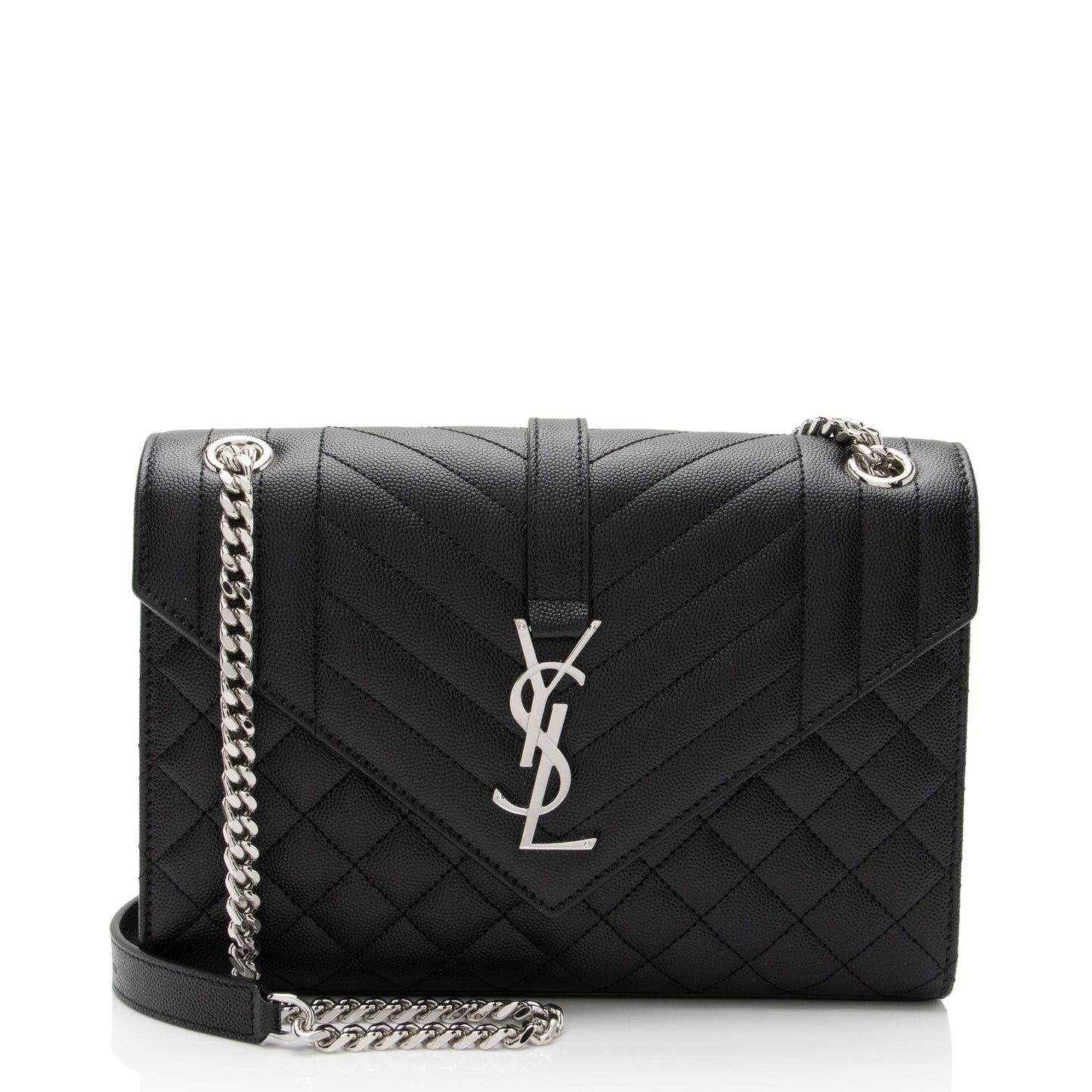Saint Laurent Mixed Matelasse Grain de Poudre Monogram Medium Shoulder Bag RgW8Jm