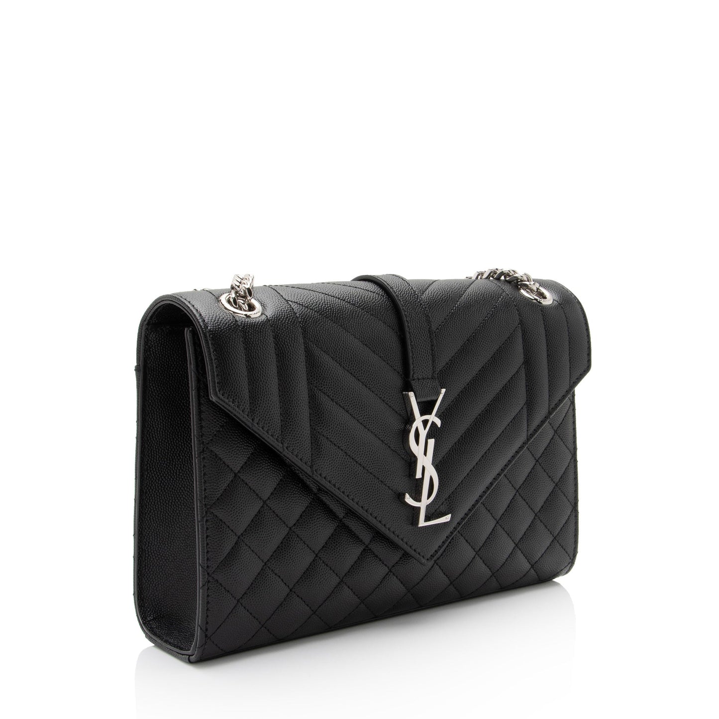 Saint Laurent Mixed Matelasse Grain de Poudre Monogram Medium Shoulder Bag RgW8Jm