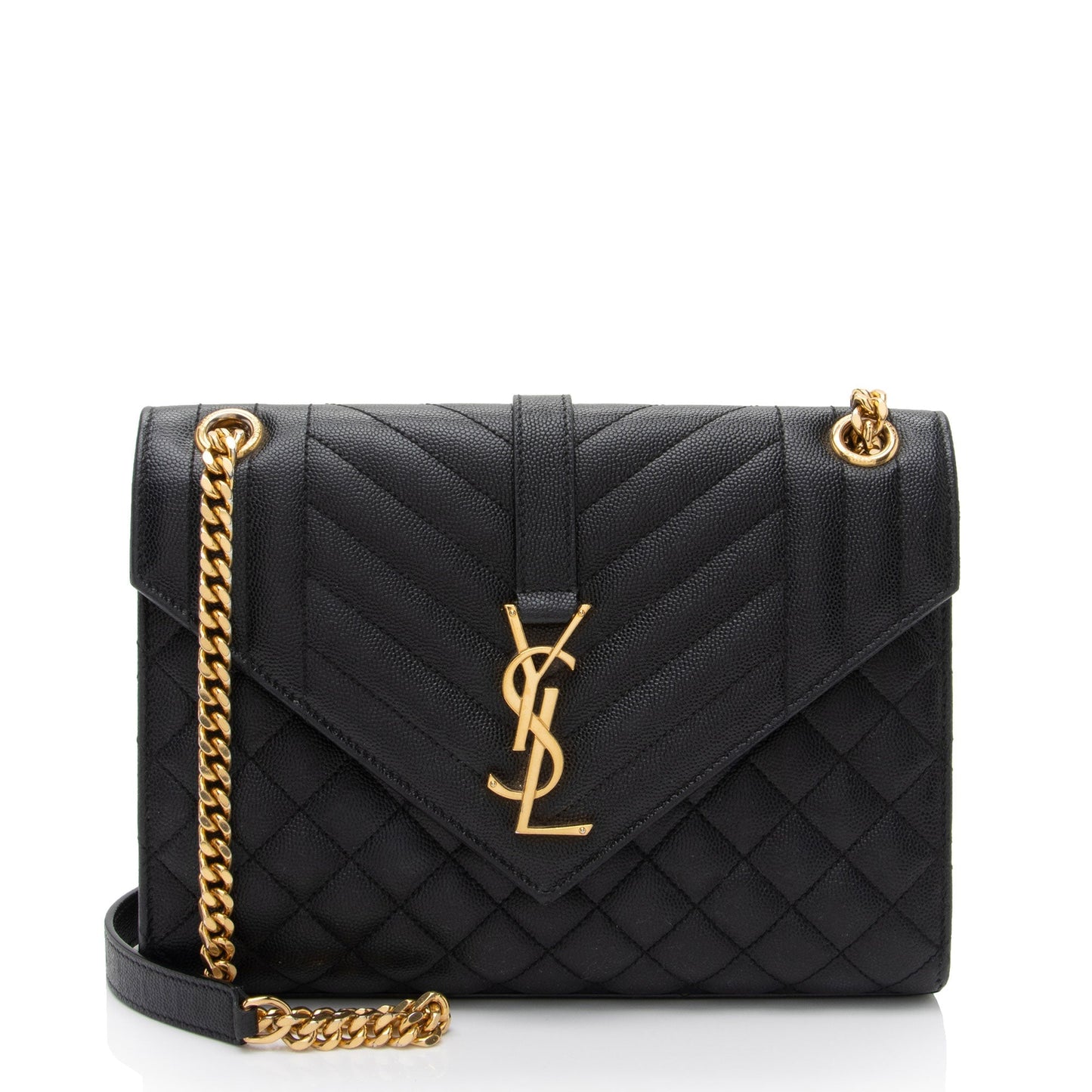 Saint Laurent Mixed Matelasse Grain de Poudre Monogram Medium Shoulder Bag rmK6K7