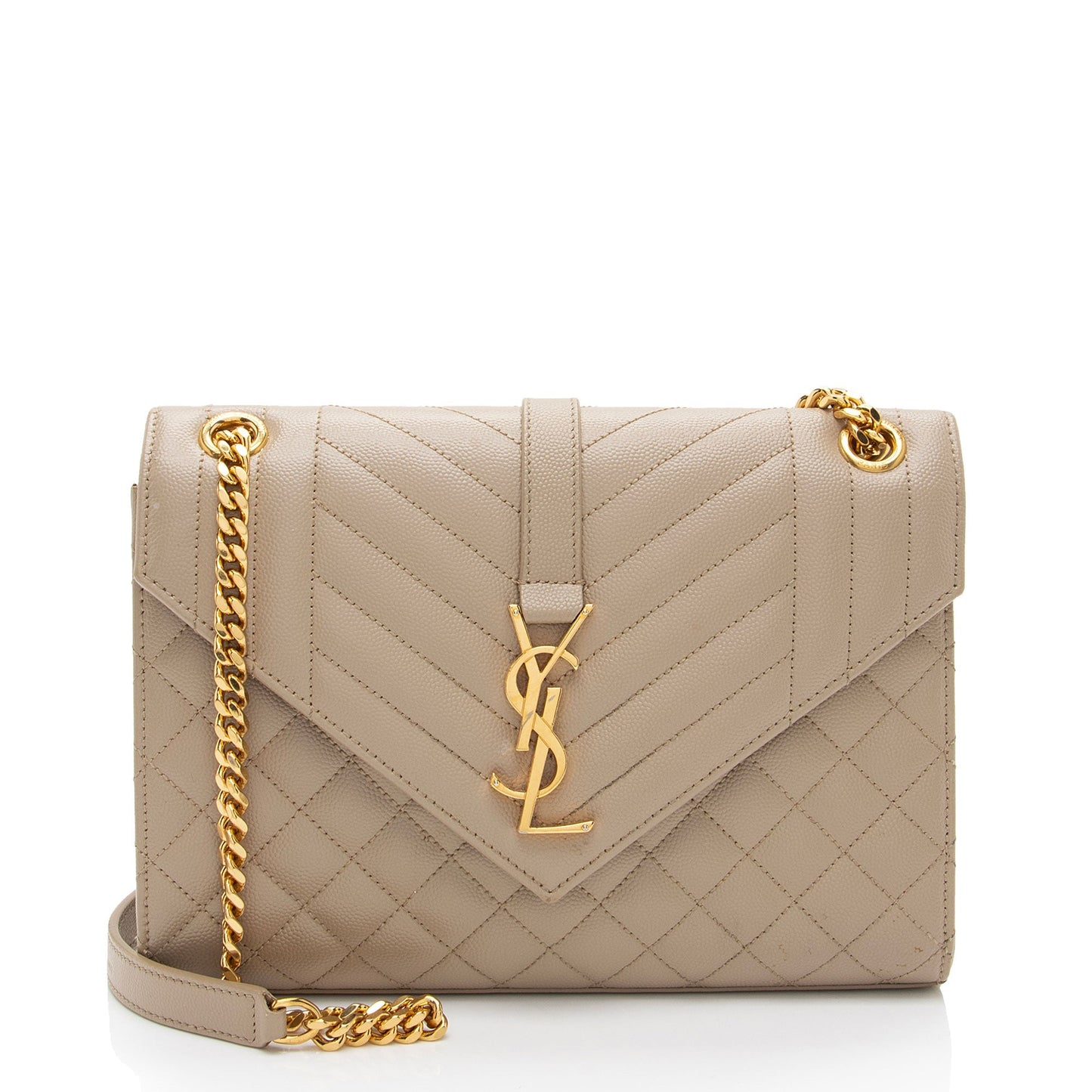 Saint Laurent Mixed Matelasse Grain de Poudre Monogram Medium Shoulder Bag G2A0mE