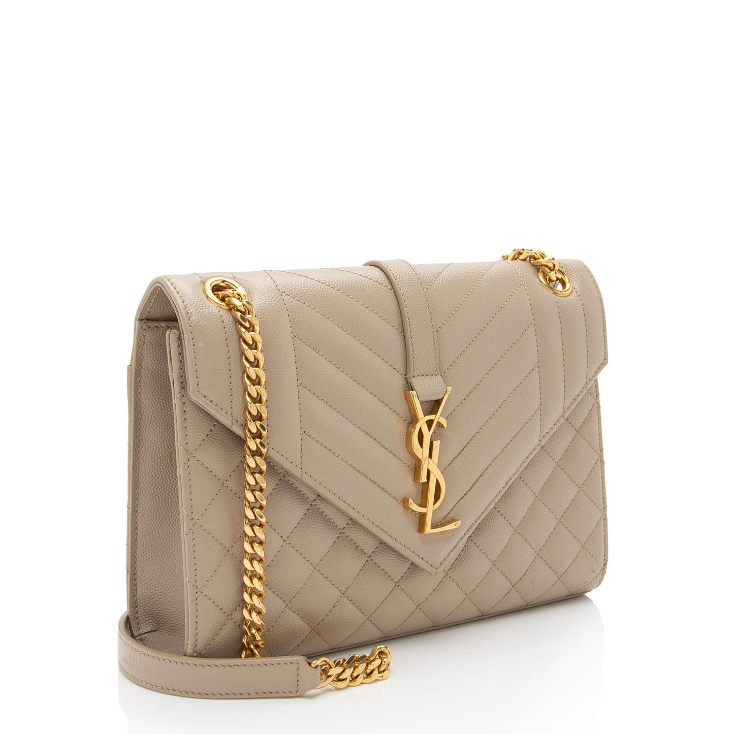 Saint Laurent Mixed Matelasse Grain de Poudre Monogram Medium Shoulder Bag G2A0mE