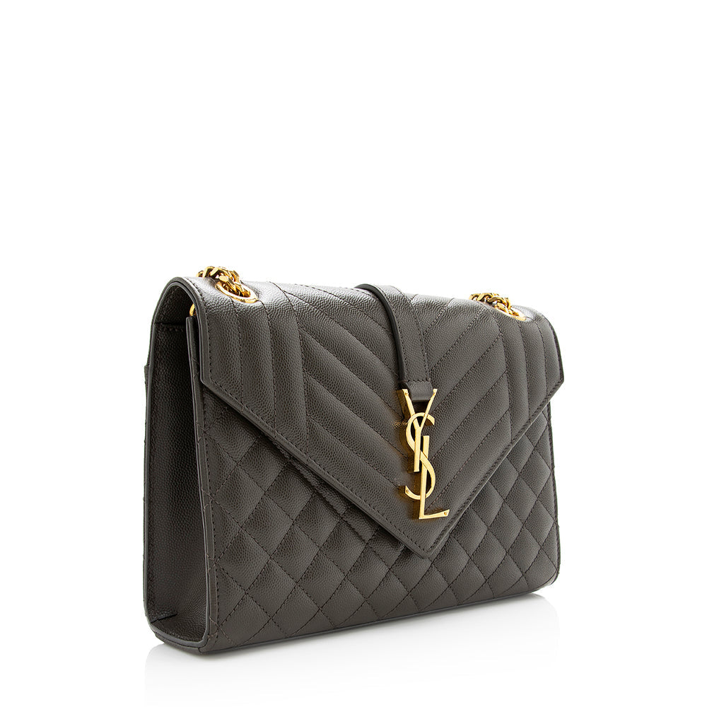 Saint Laurent Mixed Matelasse Leather Classic Monogram Medium Shoulder Bag 20656