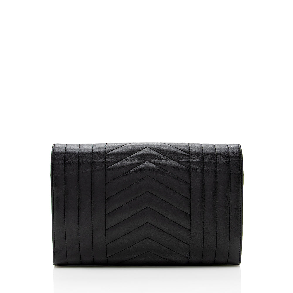 Saint Laurent Mixed Matelasse Leather Triquilt Monogram Wallet on Chain Bag 17618