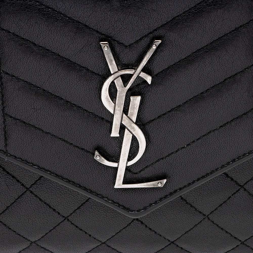 Saint Laurent Mixed Matelasse Leather Triquilt Monogram Wallet on Chain Bag 17618