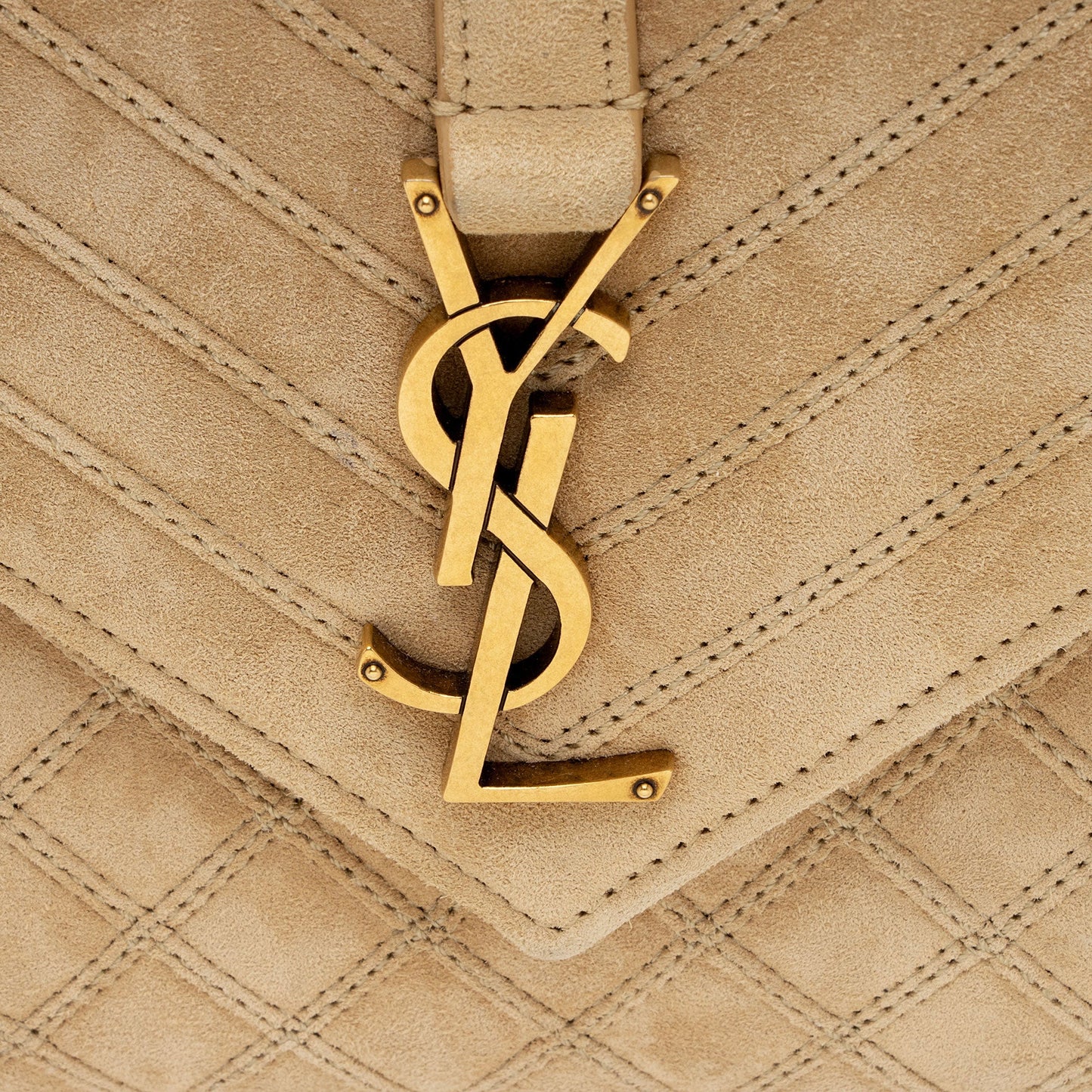 Saint Laurent Mixed Matelasse Suede Monogram Medium Shoulder Bag cKetUS