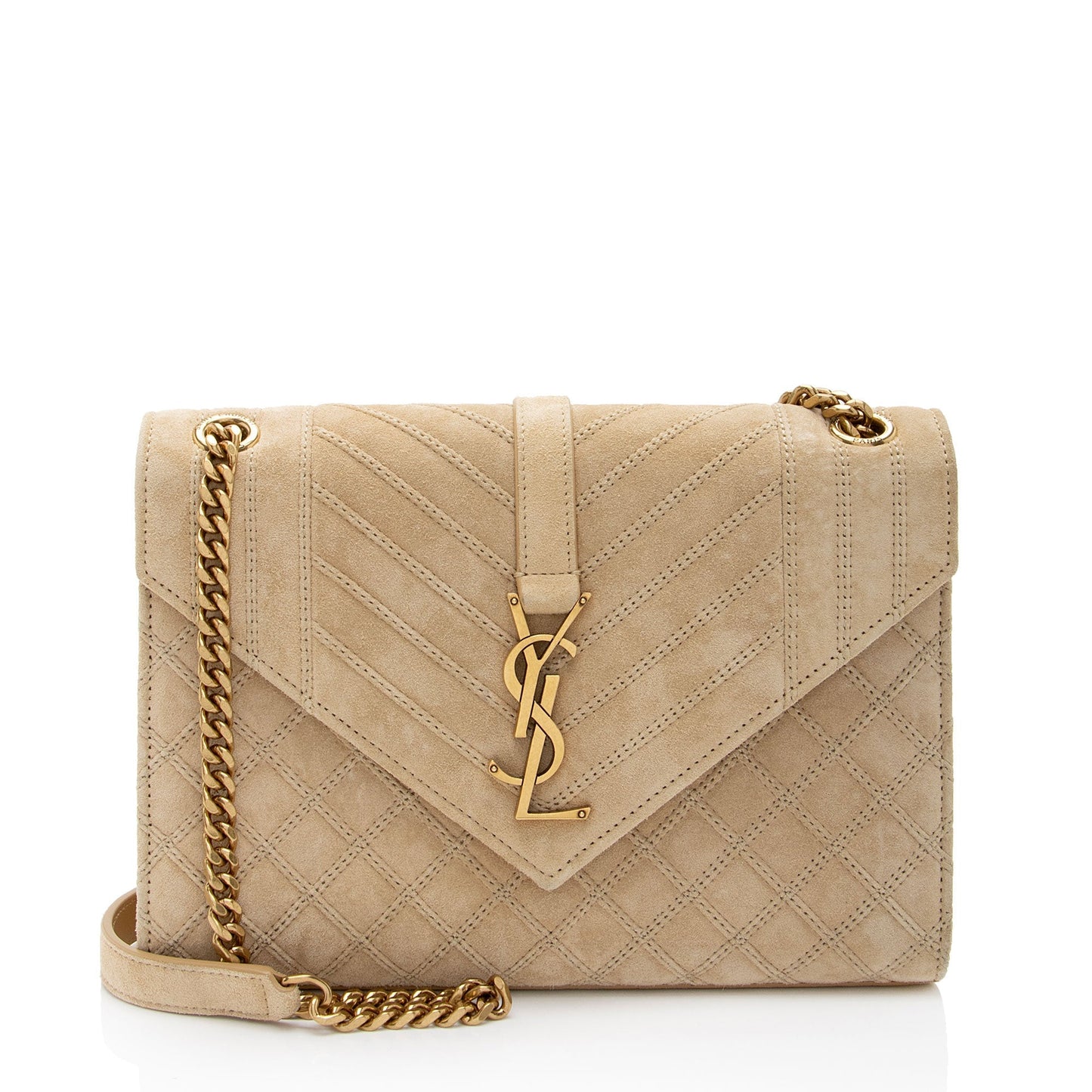 Saint Laurent Mixed Matelasse Suede Monogram Medium Shoulder Bag cKetUS