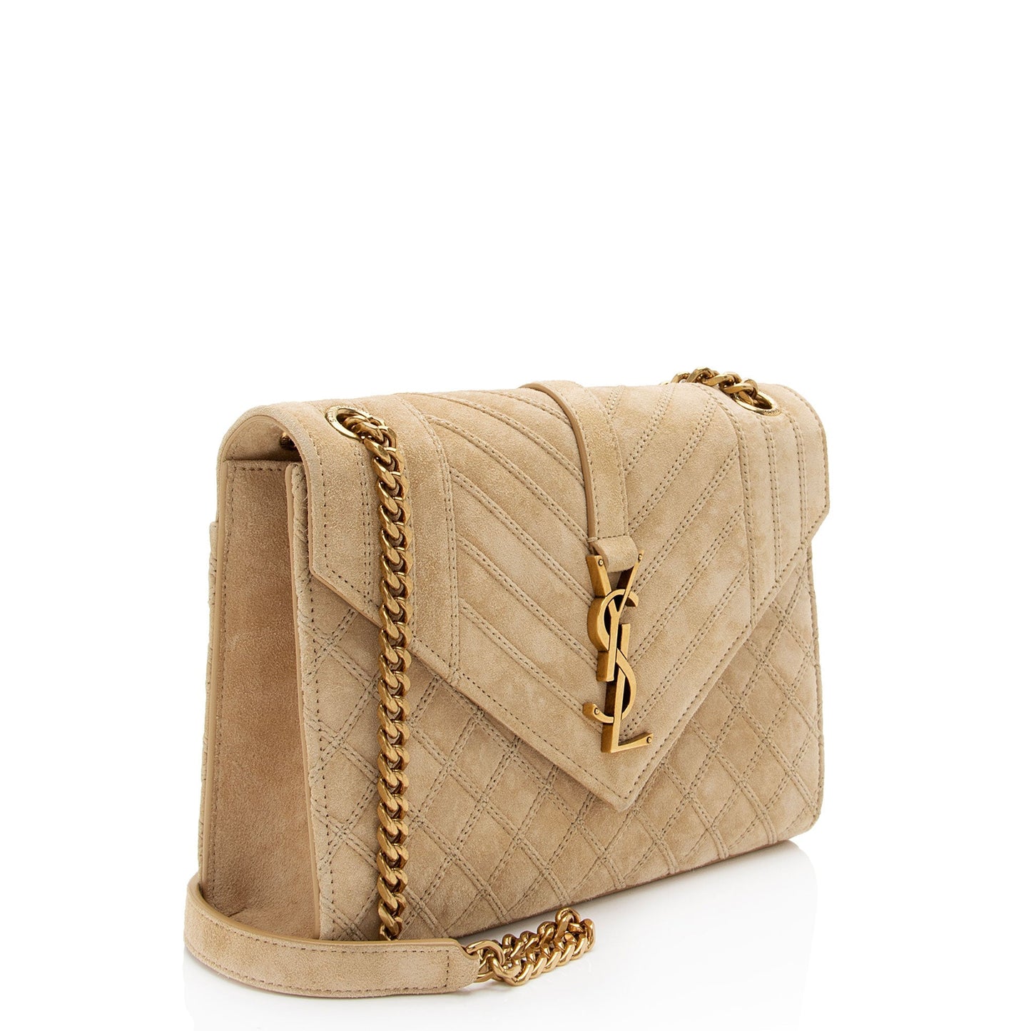 Saint Laurent Mixed Matelasse Suede Monogram Medium Shoulder Bag cKetUS