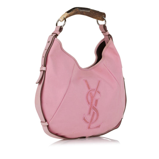 Saint Laurent Mombasa Canvas Shoulder Bag (SHG-33719