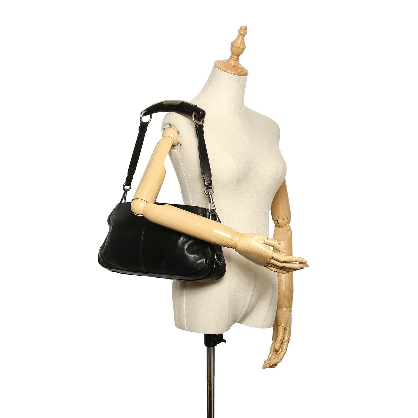Saint Laurent Mombasa Leather Shoulder Bag (SHG-22379
