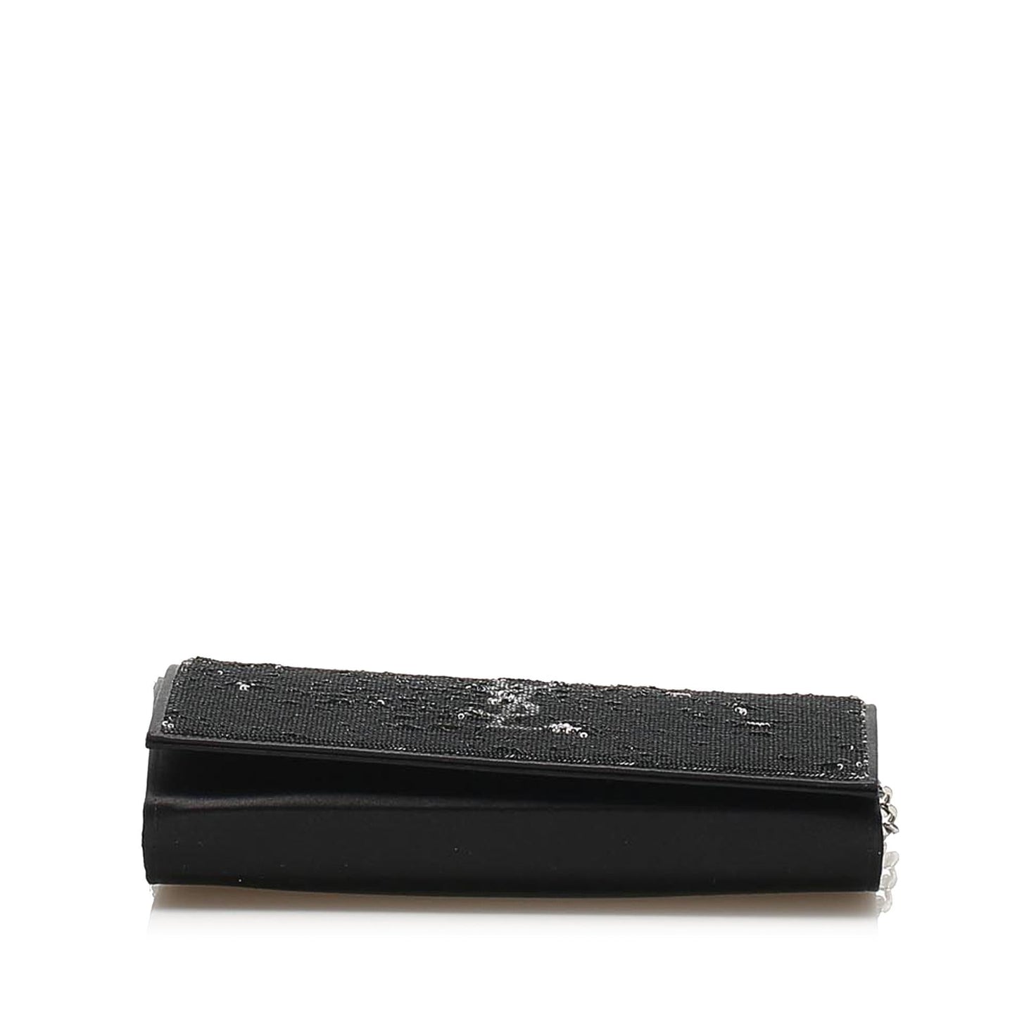 Saint Laurent Monogram Sequined Wallet on Chain (SHG-24959
